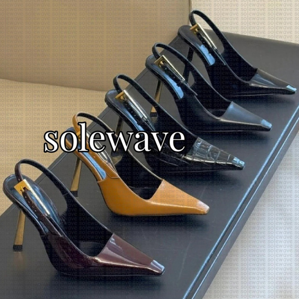 Designer Heels High Women Luxury Slingback OPYUM Heels Dress Shoes Patent Leather Suede Womens Lady Sandals Open Pointed Toe Party Wedding Office Black Pumps 01