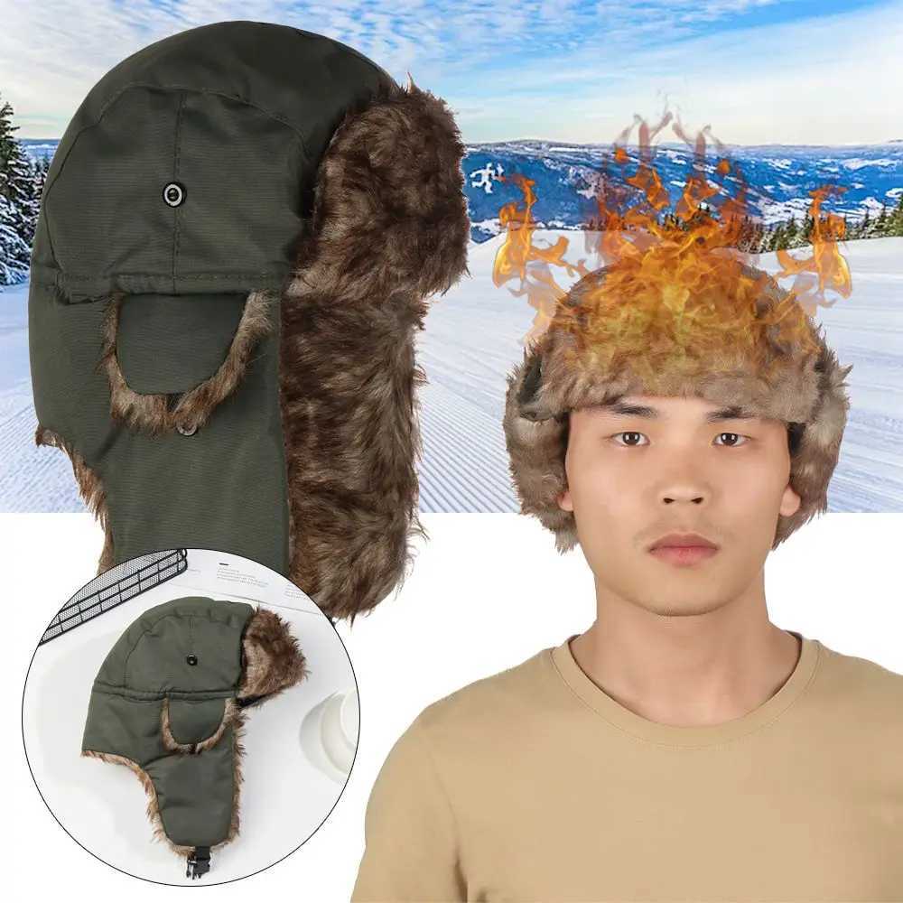 Men Wen Fur Earflap Winter Russian Ushanka Winter Hats Ski Hat Winter Warm Hat G250910