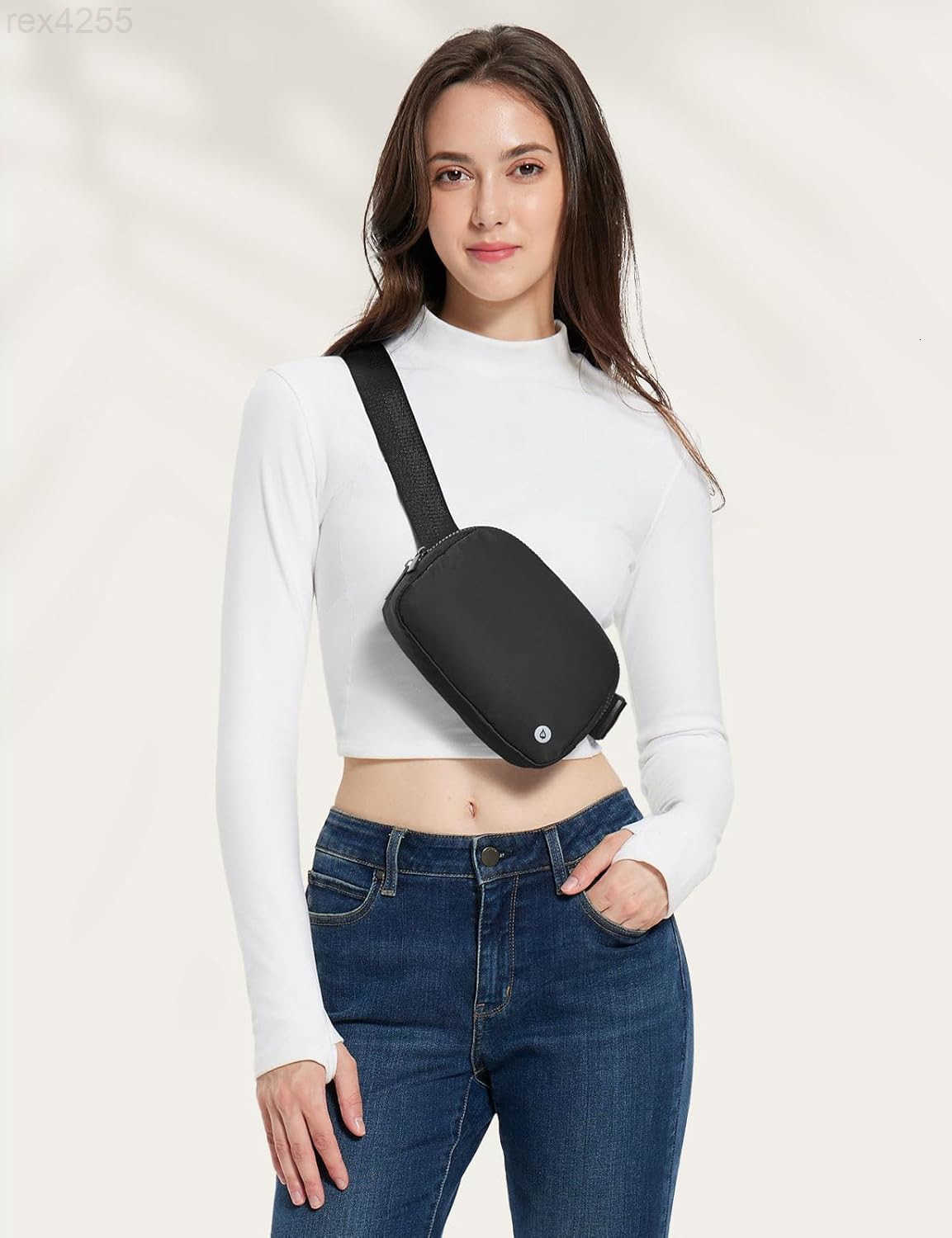 Fanny Pack for Women Belt Bag Water Resistant Fashion Crossbody Waist Packs Adjustable Strap Black 1LW250912