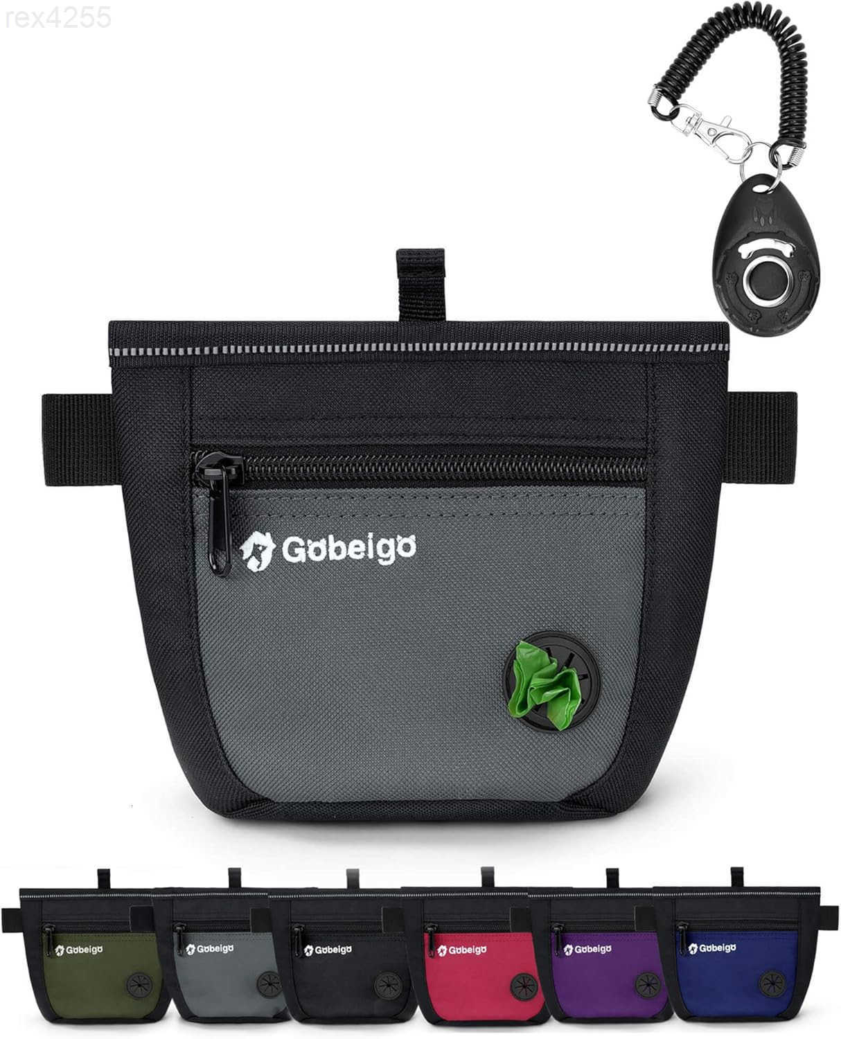 Pouch and Training Clicker Upgrade Two Magnetic Closure to Prevent Spills 2 Cup Treat Bag with Poop Bag Dispenser Metal Clip Waist Belt Fanny Pack for