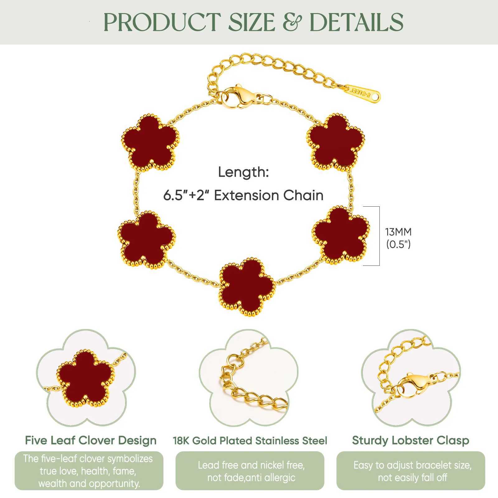 Lucky Luxury Shell Flower Charm Bracelet For WenRolo Chain Stainl Steel BraceletsFashion Jewelry Gift S250912