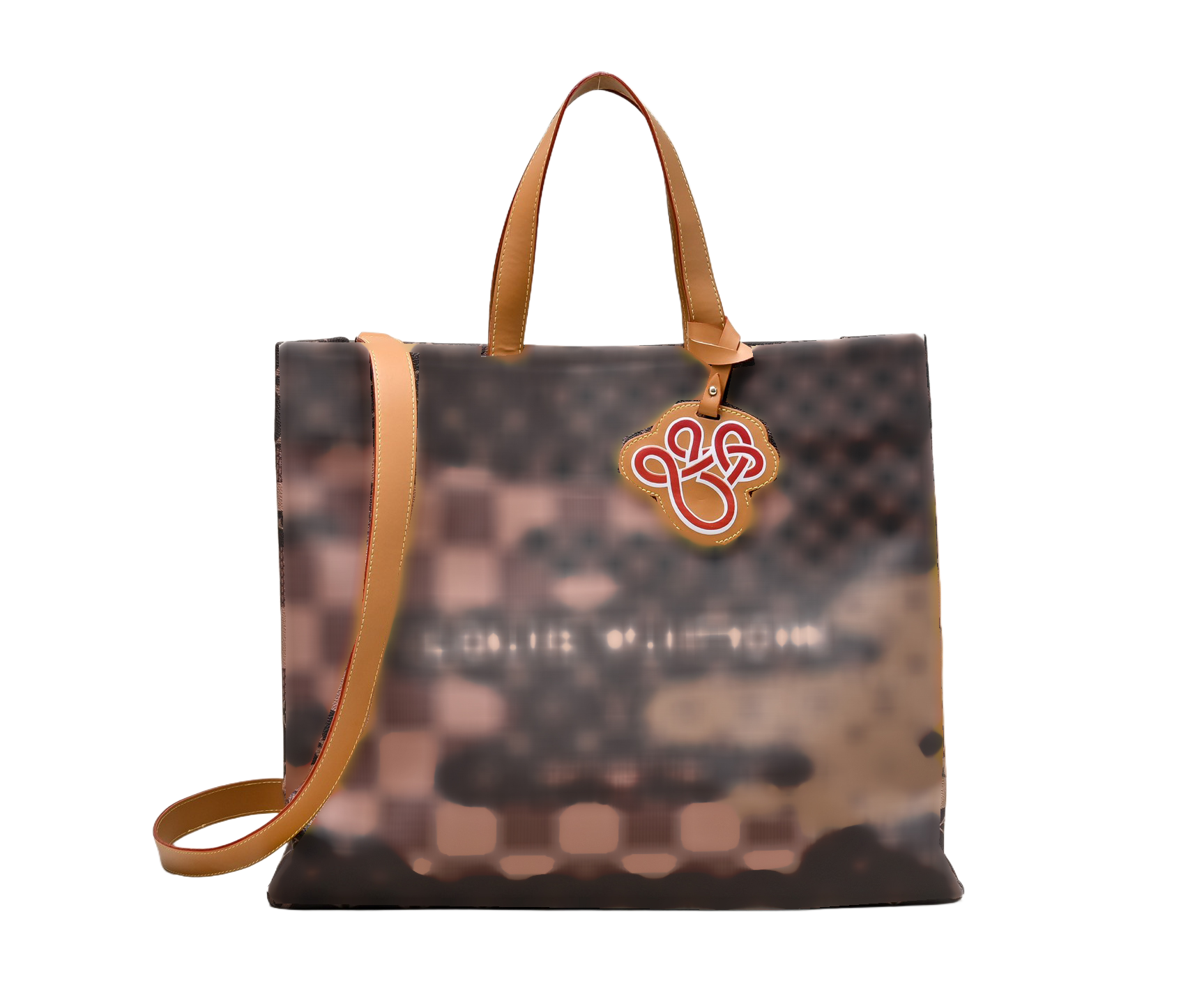 The designer handbag shopping bag draws inspiration from the soft cowhide, featuring a top handle and a detachable shoulder strap.