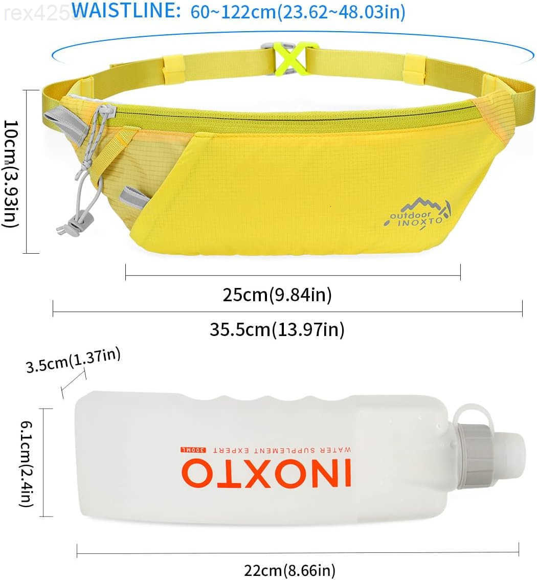 Slim Running Belt Fanny Pack for Women and Men Sports Waist Bag Pack with 300ml Water Bottle for Running Walking Cycling Hiking Reflective Running Pou
