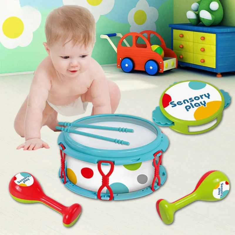 New High Quality 6pcs Kids Early Education Tambourine Instruments Toys Musical Drum Kit Children Music Set for Boy and Girl Baby C250912