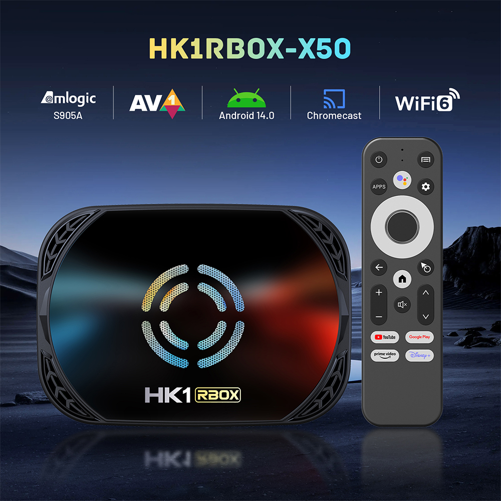 HK1 RBOX X50 Android 14.0 TV BOX Amlogic S905A S905X5M 4GB 32GB 64GB 128GB 8K Dual Wifi 2.4G+5G WIFI6 1000M LAN