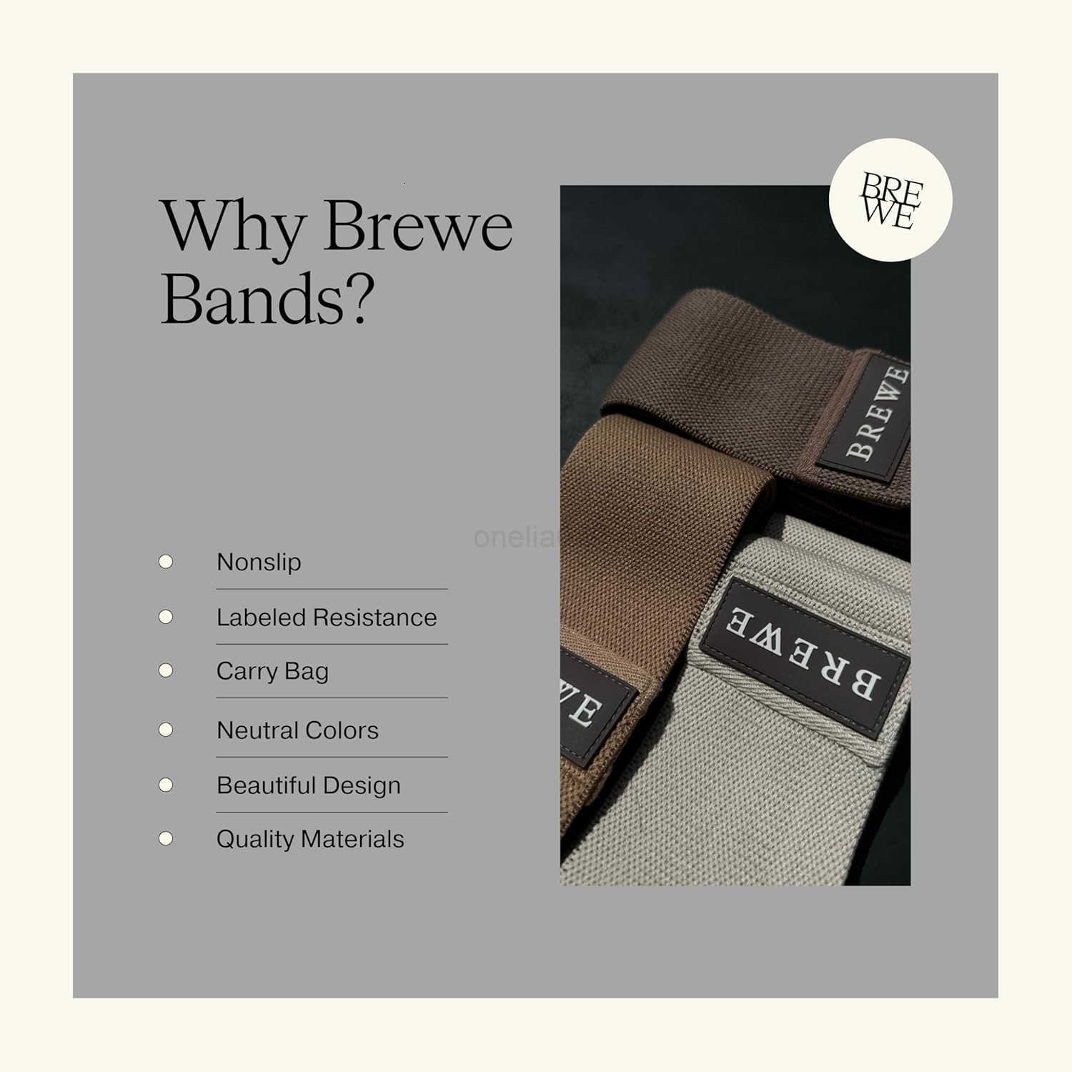 Resistance Bands Set for Women Men 3 Pack Neutrals AntiSlip Fabric Bands for Booty Legs Thighs W250912