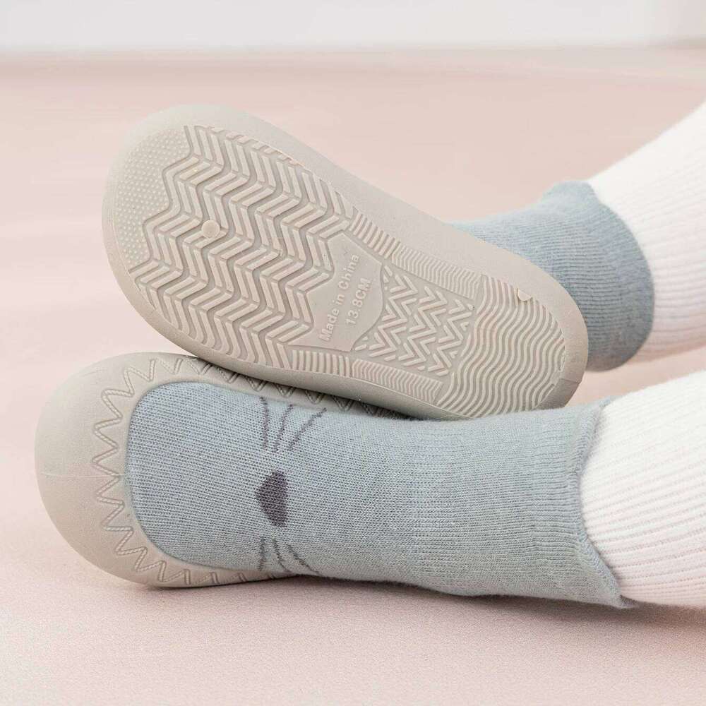 Spring Autumn Toddler Baby Socks 6M-3Y Kids' Anti-Slip Cartoon Floor Shoes Rubber Sole Pre Walkers Lightweight Sneakers