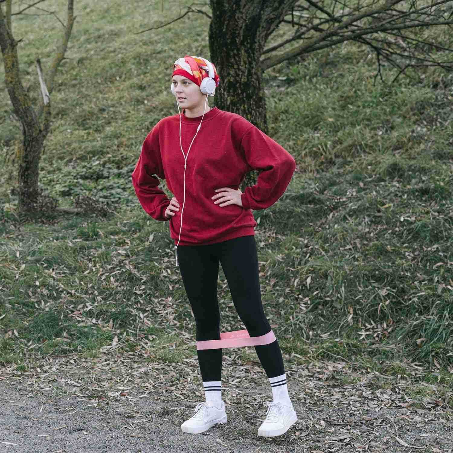 Premium Latex Free Resistance Bands for Working Out Set of 5 Carrying Bag Non Latex Mini Loop Workout Bands Resistance for Women and Men Physical Ther