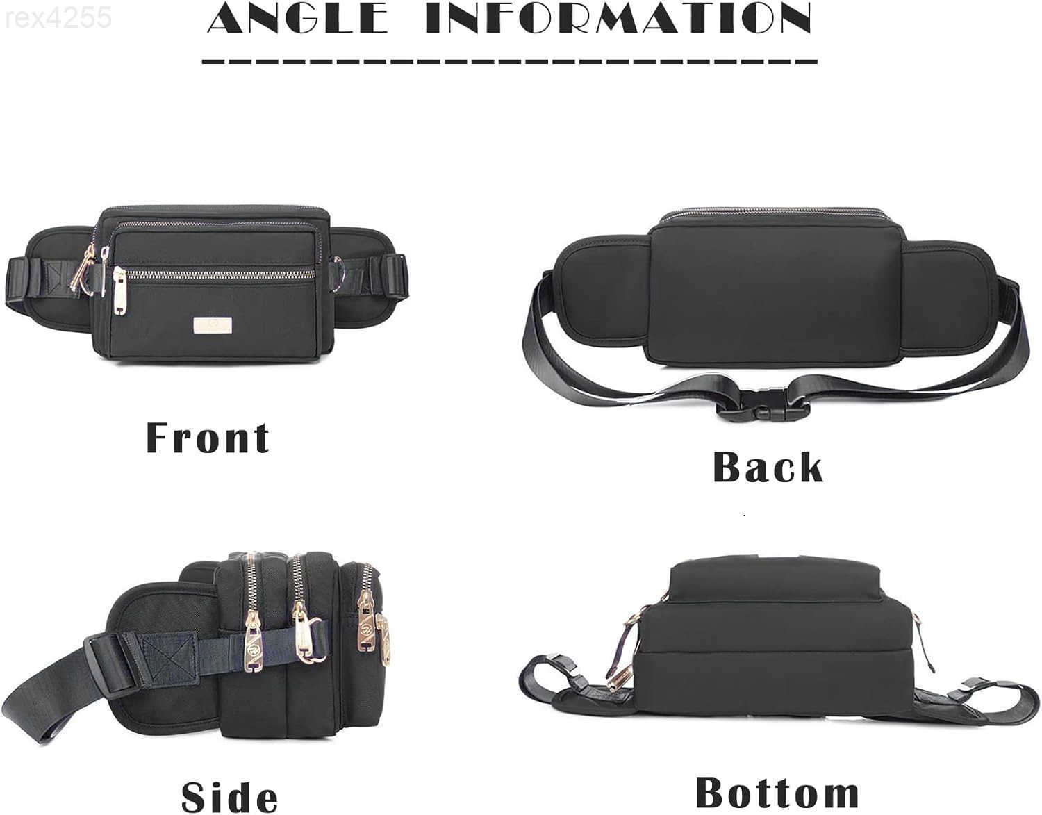 Large Fashion Fanny Pack for Men Women Waist Bag for Waterproof Hiking Running Biking Gym Outdoor Sports Travel Belt Bag BlackW250912