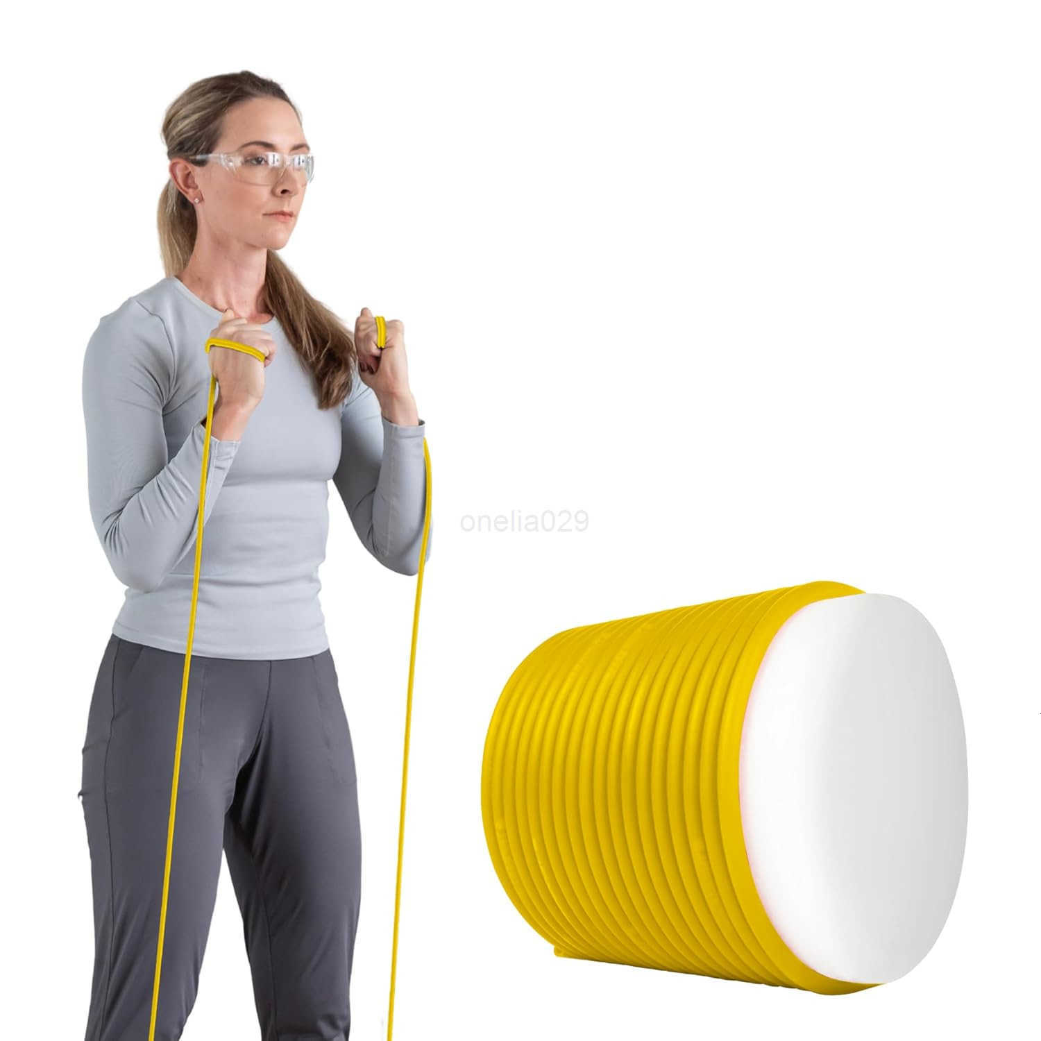 Resistance Tubing Yellow Light Level 1 25 ft Roll Professional Grade for Upper and Lower Body Workouts CuttoLength ColorCoded Resistance Levels W25091