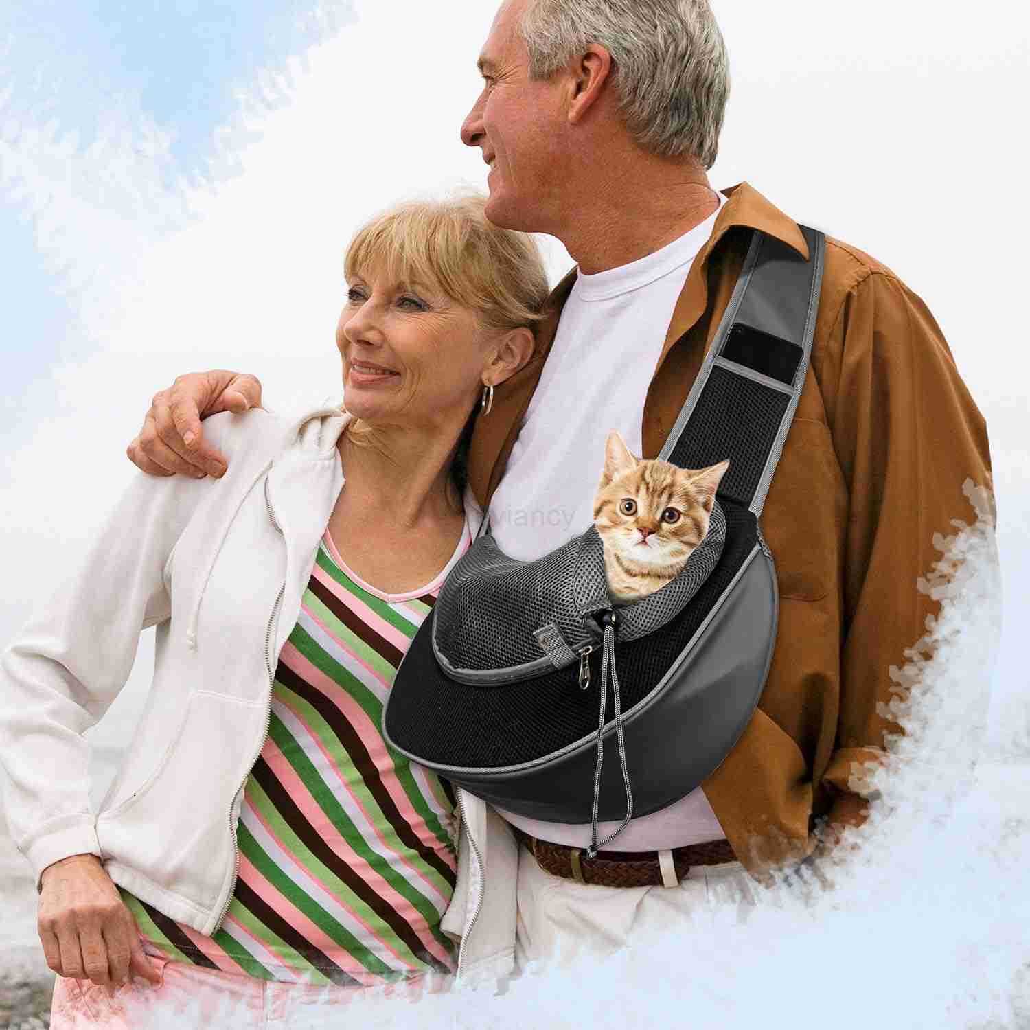 Pet Dog Sling Carrier Pocket Adjust Strap AntiFalling Design Breathable Mesh Travel Safe Sling Bag Carrier for Dogs CatsW250912