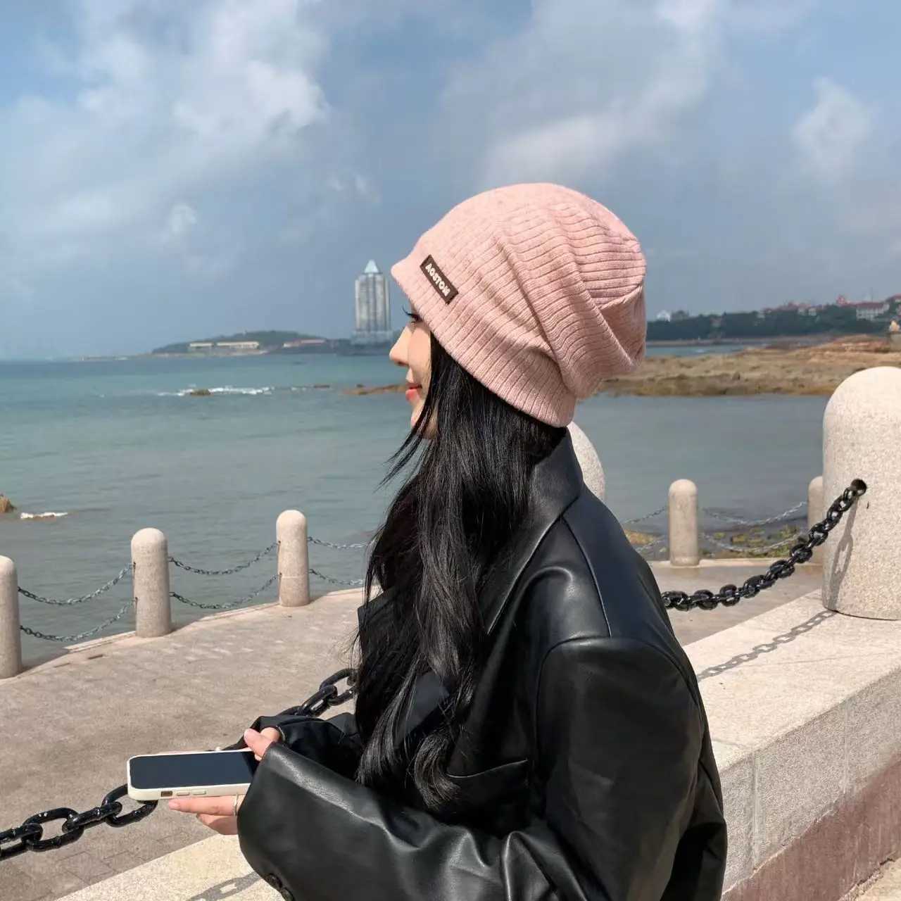 Wen Knitted Baggy Beanie Solid Color Autumn Winter Warm Hat Casual Ladies Girl Ear Protection Slouchy G250910