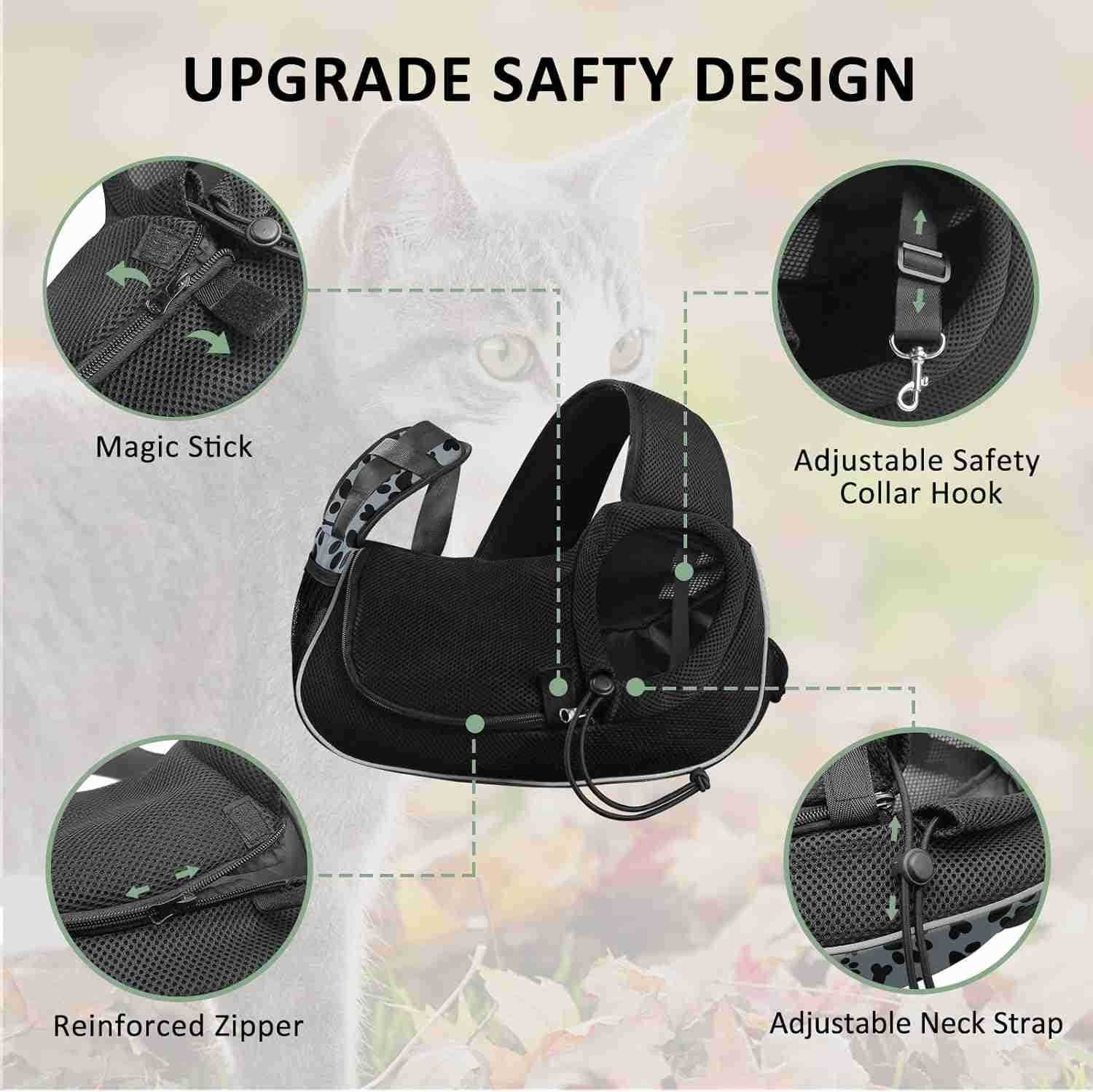 Dog Carriers for Small Dogs Breathable Pet Sling Carrier Travel Cat Carrier Puppy Carrier Hands Free Dog Carrying Bag for 5lb Dogs Klein Blue SW250912