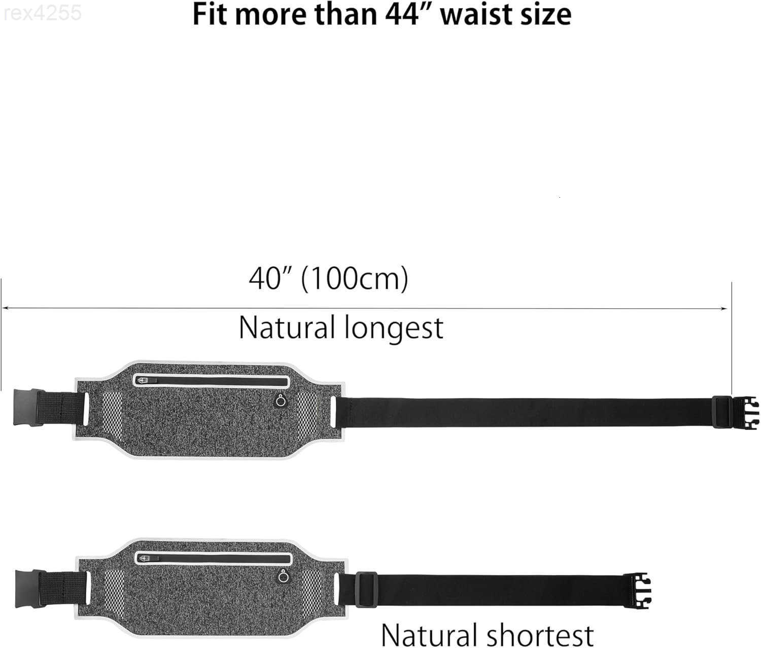 Running beltSlim Running Waist Fanny Pack Runner Exercise Phone Belt Hip Pouch Bag for Women Men iphone Samsung Black GreyW250912