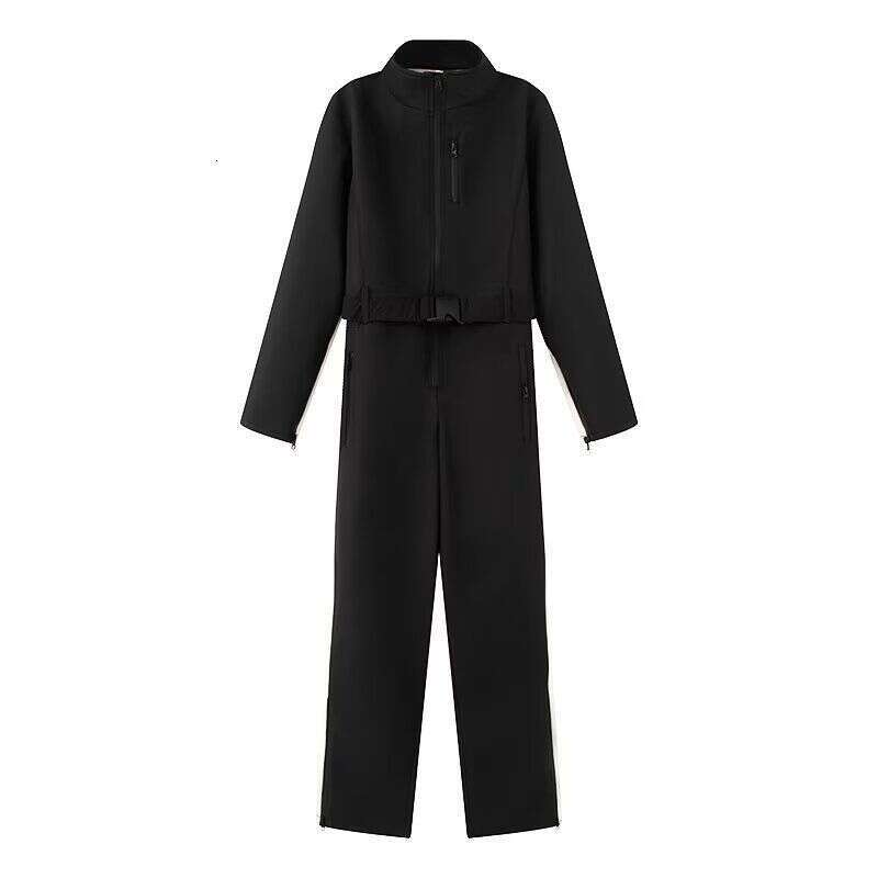 2025 Women's Elegant Skateboard One-piece Fleece Ski Bodysuit Female Long Sleeve Waterproof Windproof Patchwork Skiing Jumpsuits