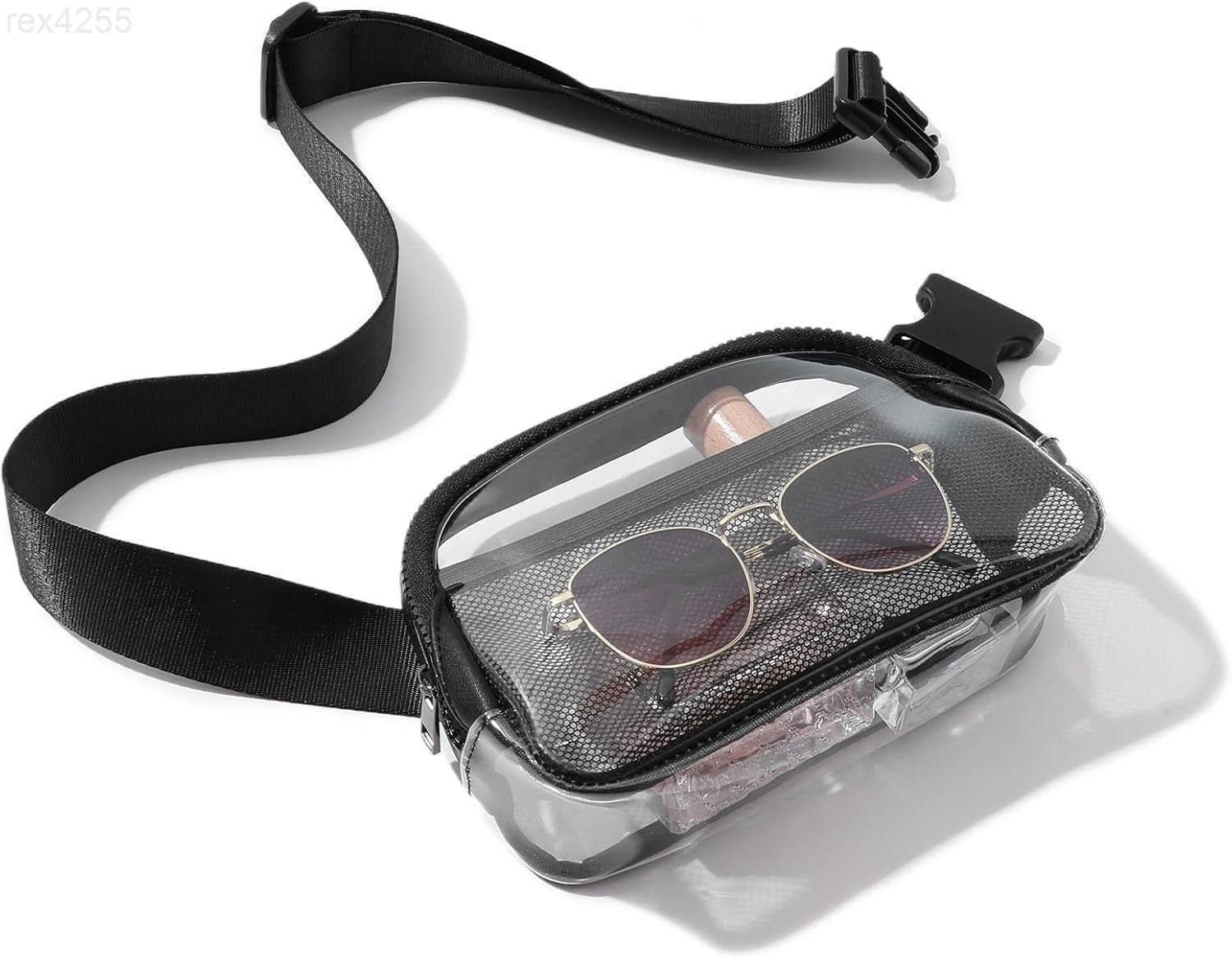 Clear Belt Bag Fanny Pack Stadium Approved Small Leather Transparent Waist Bag with Adjustable Strap for Concerts Sports Events Crossbody Purses for M