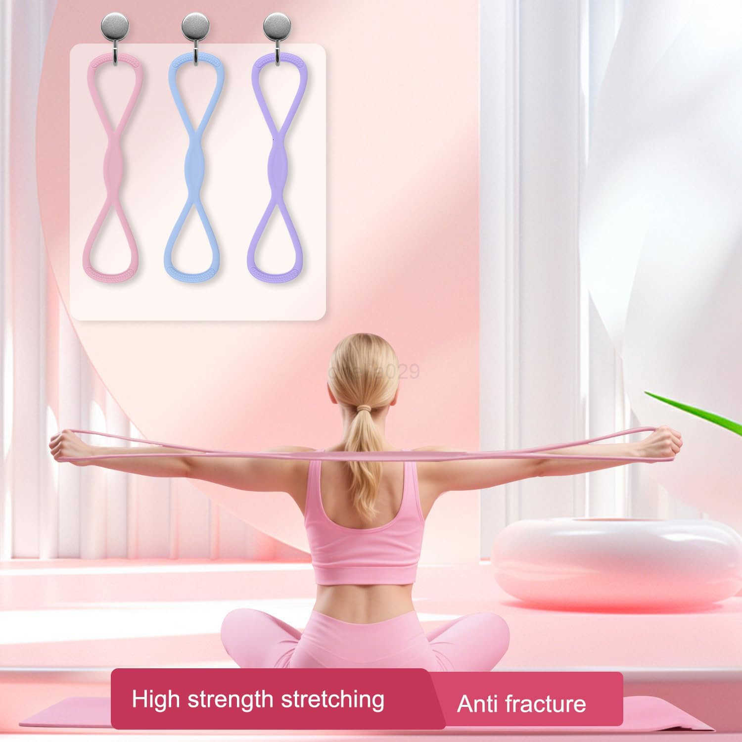 8 Shaped Resistance Rubber Band for Arms8 Shaped Resistance Rubber BandFigure 8 Exercise Bands for Women MenResistance Bands for GlutesBackFullbody Yo