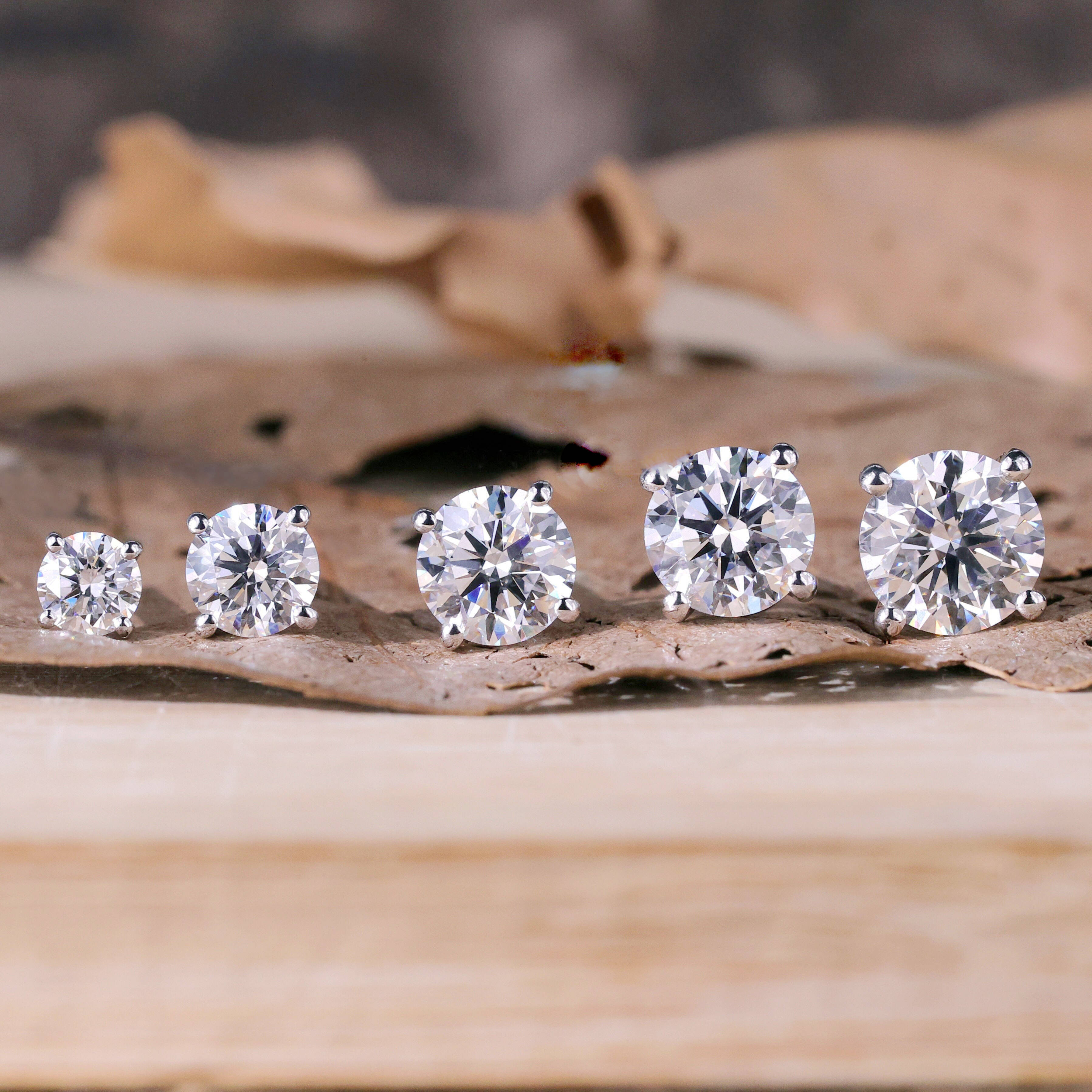 Elisa Igi GIA Certified Created Lab Sapphire Grown 4 Carat Diamond Stud Earrings 10K 14K 18K Solid Gold Tear Drop Earring