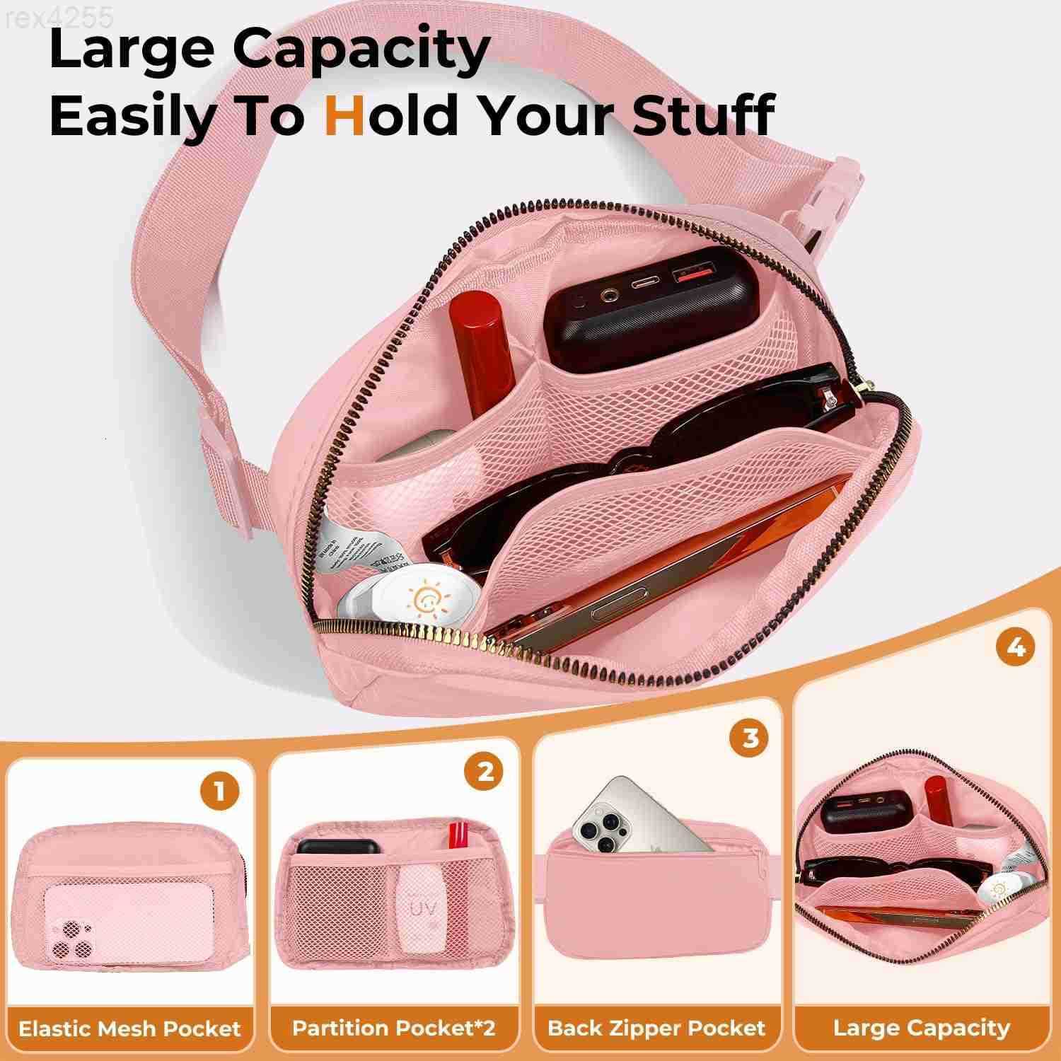 Bag Zipper Fanny Pack Crossbody Bags for WomenFashion Nylon Waist Packs Water Repellent Two Way wear with Adjustable Strap Gifts for Teenage Girls Wom