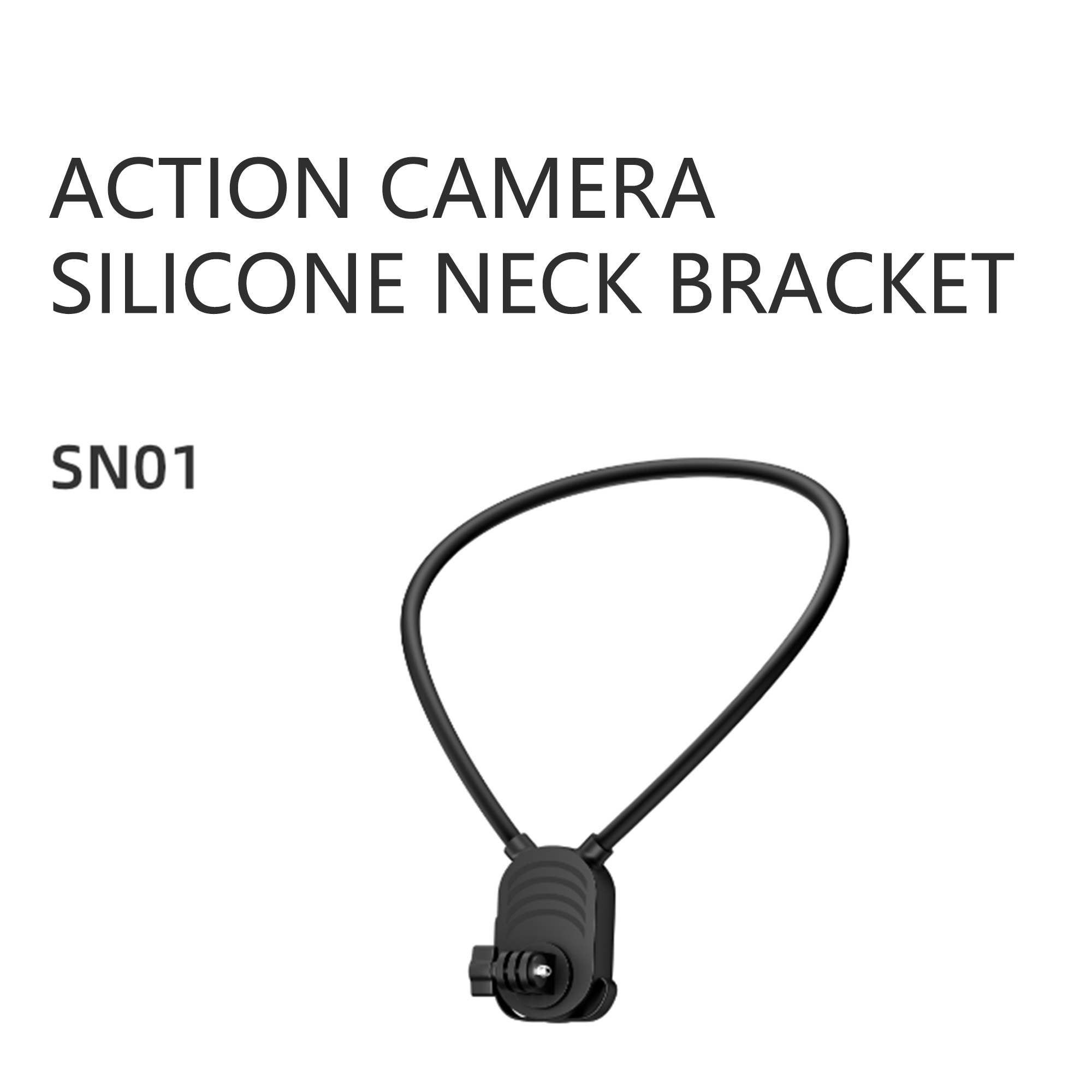 Action Camera Silicone Neck Mount, Adjustable Chest Strap Chest Mount, Hand Free POV Video Vlog Neck Holder for Most Action Cameras and Cell Phones
