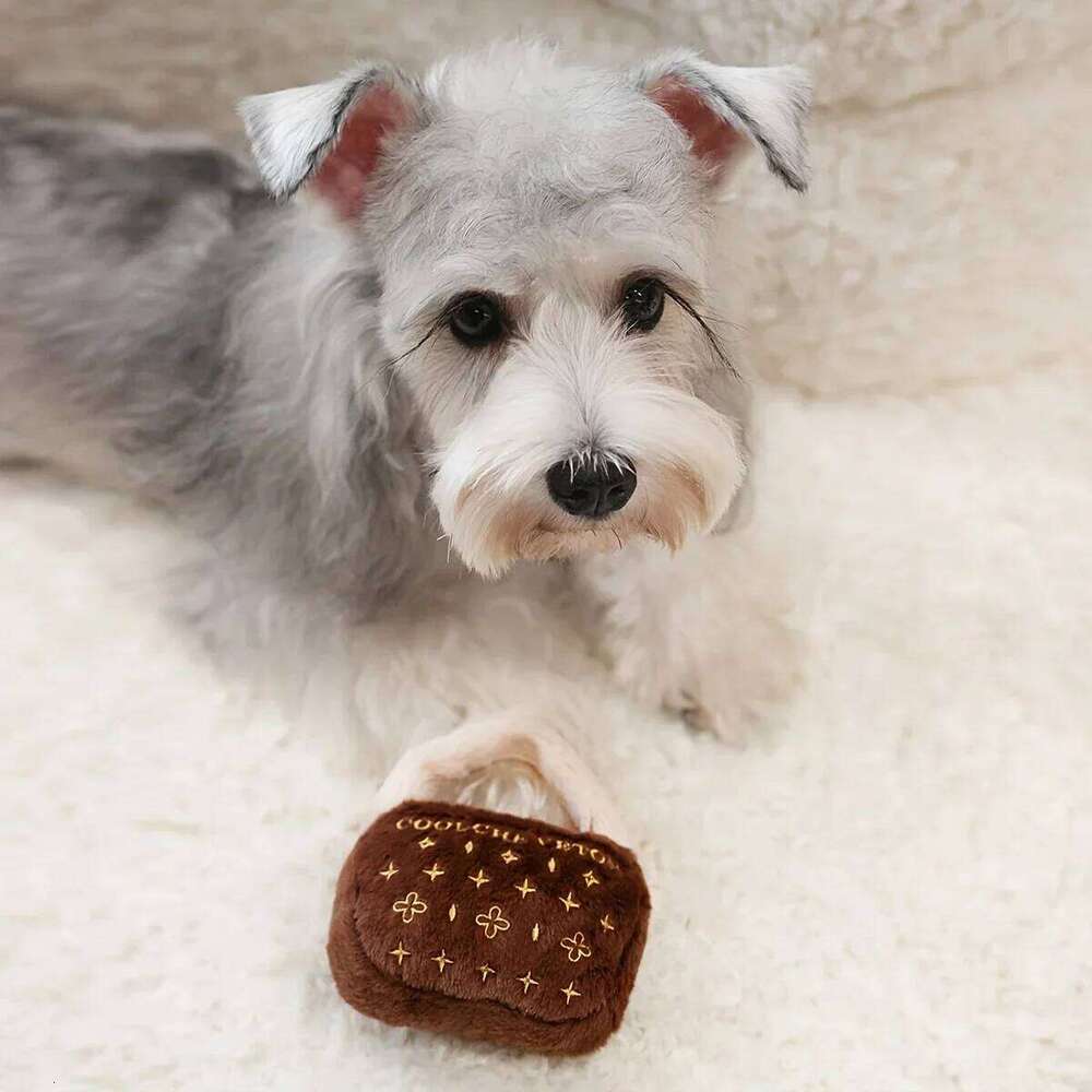 Dog toy 1pc Pet Bone Bag Model Toys Cat Dogs Accompanied Sound Plush Toys Interactive Squeaky Bone Embroidered Design