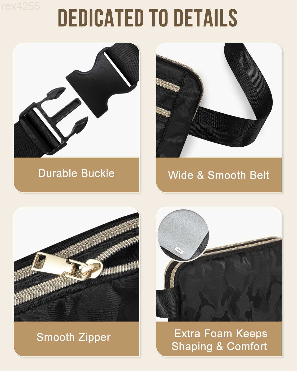 Fanny Packs for Women FAshion Waist Packs Bag with Adjustable Strap and 4 Zipper Pockets Waterproof Everywhere Crossbody Belt Bag for Workout Running 