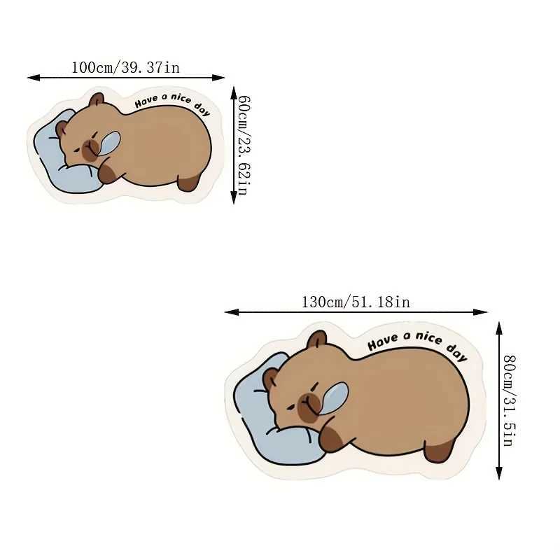 VIKAMA Cute Capybara Carpet Creative Floor Mat Bathroom Doormat Carpet For Live Room Rug For Bedroom Floor Mat Home Decoration C250912