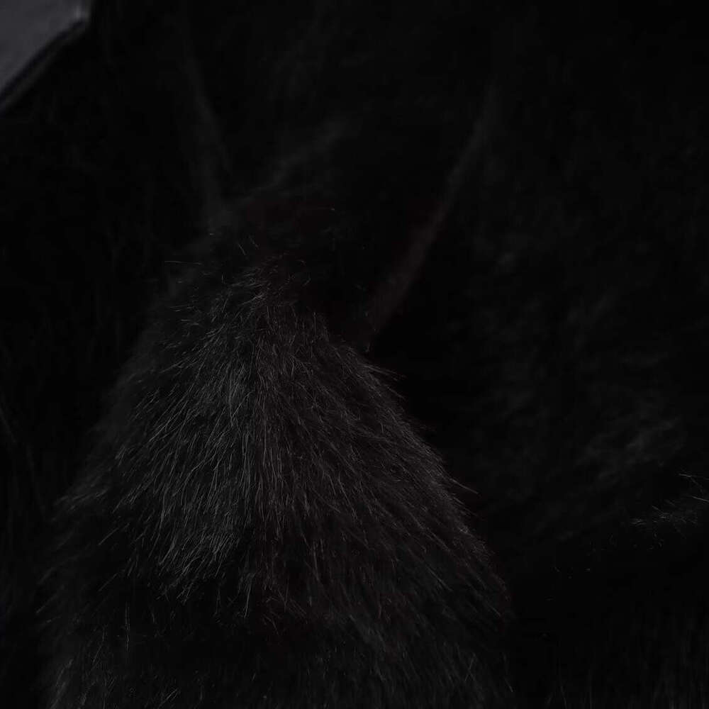 2025 Autumn Winter New Light Mature Style Spliced Faux Mink One-Piece Cross Belt Mid-Length Fur Loose Coat