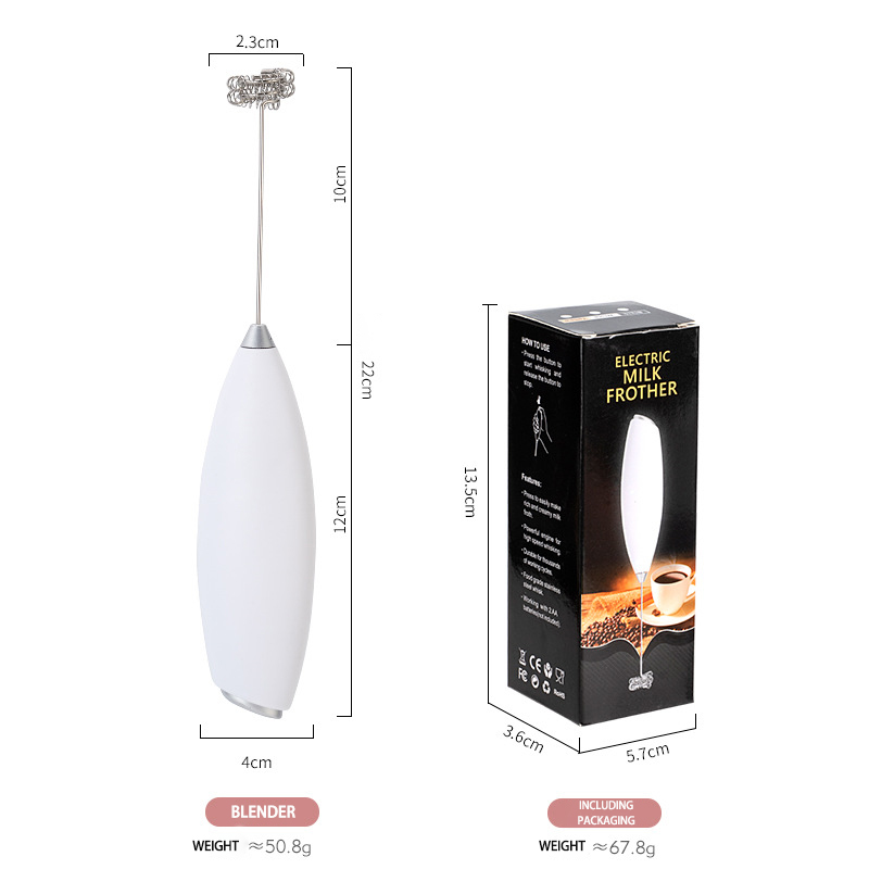Electric Milk Frother for Coffee - Small Stirrer with New Egg Beater Design