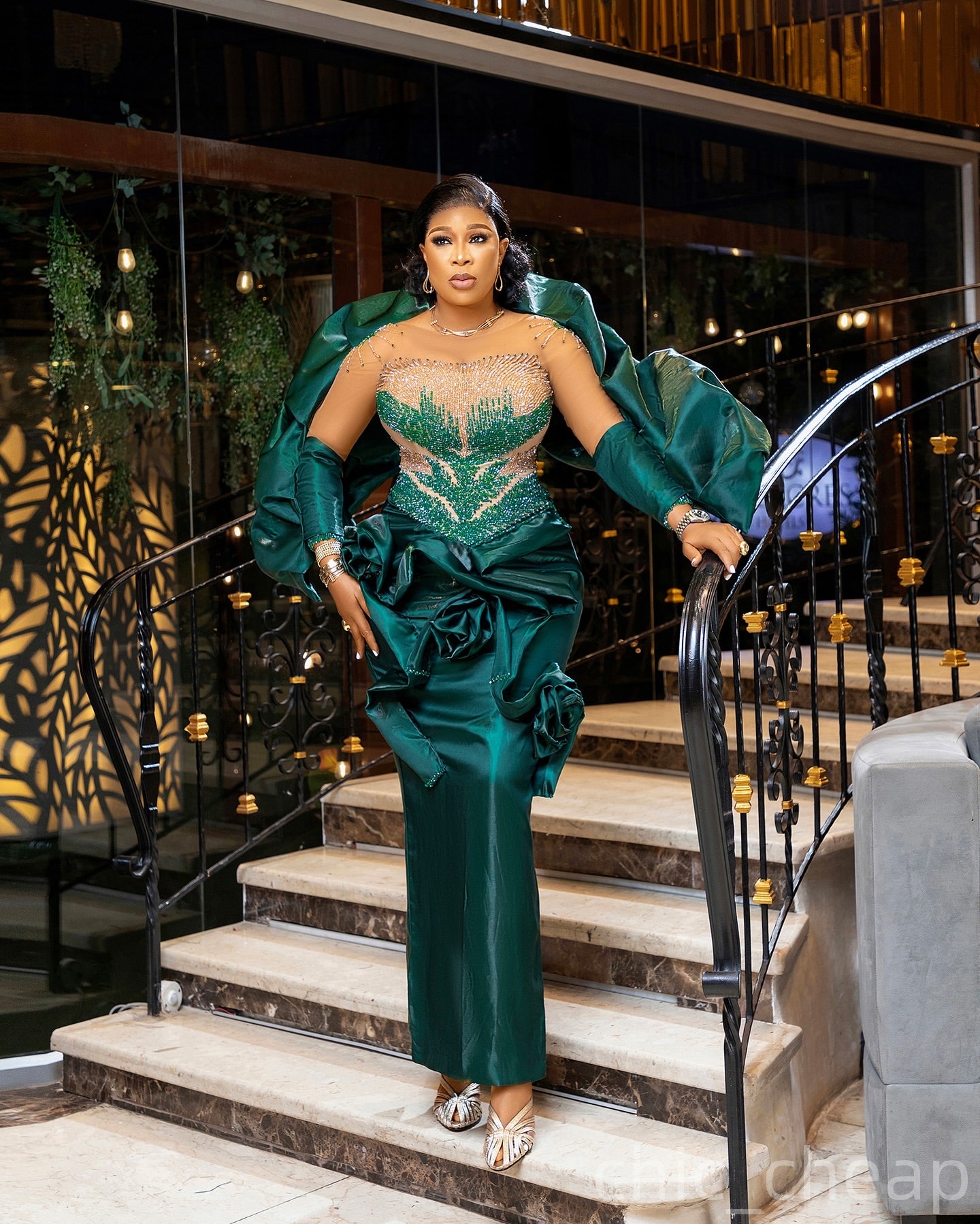 Aso Ebi Dark Green Sheath Prom Dresses 2025 Beaded Illusion Taffeta Evening Formal Party Second Birthday Engagement Gowns Plus Size Dress For Special 