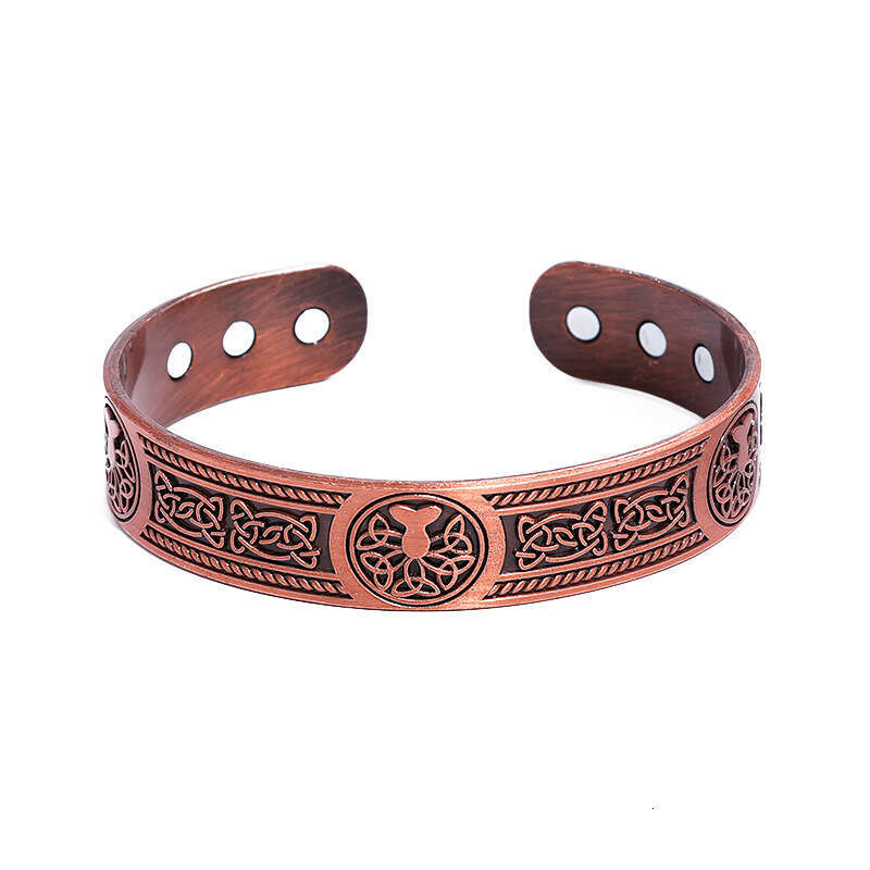 Temu Hot-Selling Magnetic Tree of Life Pattern Simple Bronze Bracelet for Men and Women