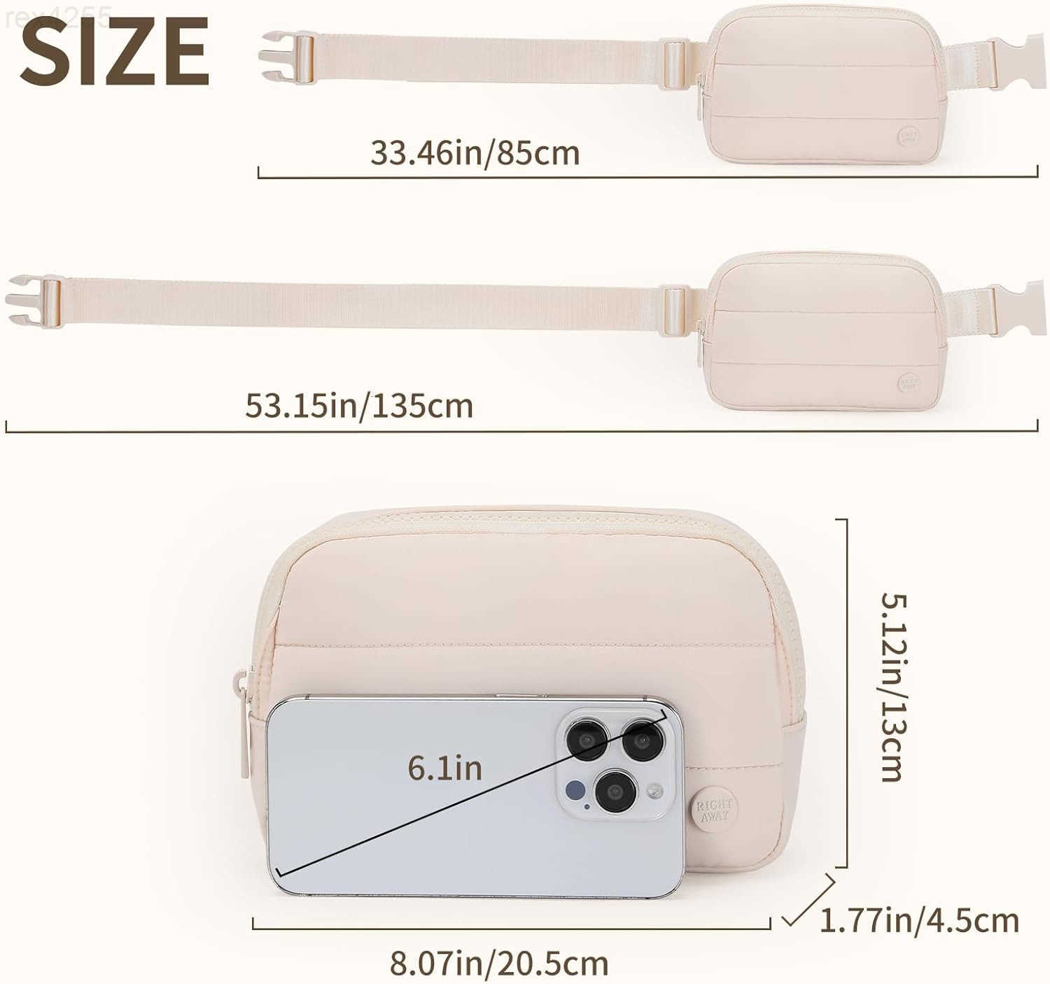 Packs for WomenWaterproof Belt Bag Bum Bags for CrossbodyFashion Waist Packs with Adjustable Strap for Traveling Hiking RunningBeigeW250912