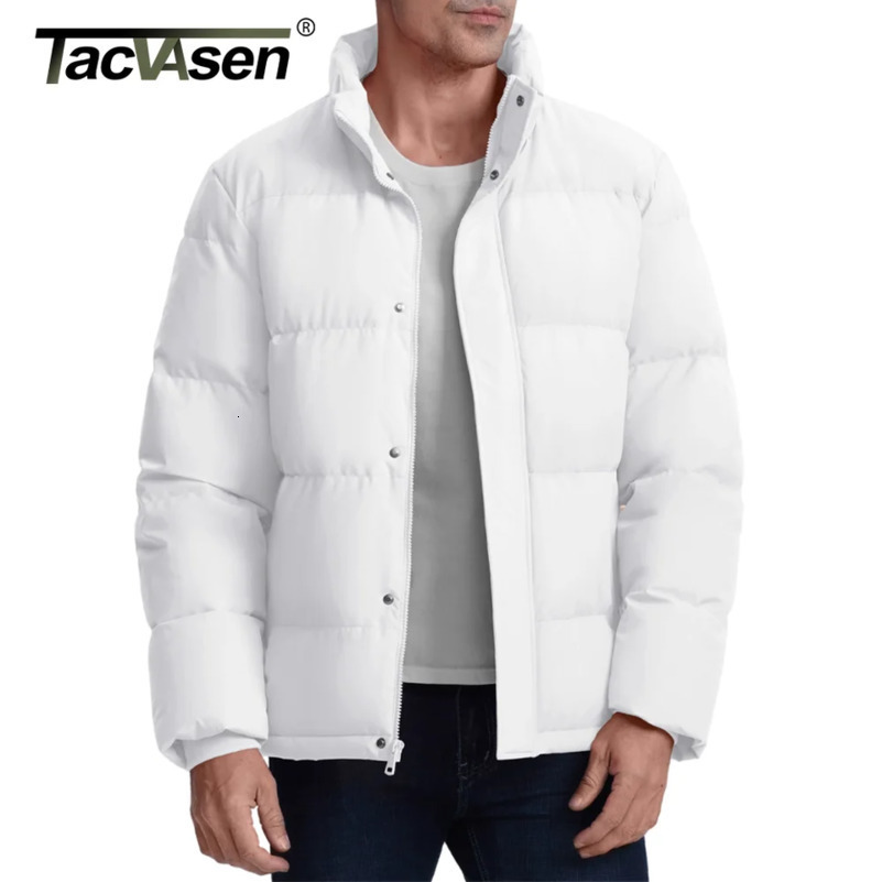 TACVASEN Winter Down Jackets Mens Stand Collar Quilted Water Resistant Lightweight Puffer Jacket Windbreaker Coats Male 250911