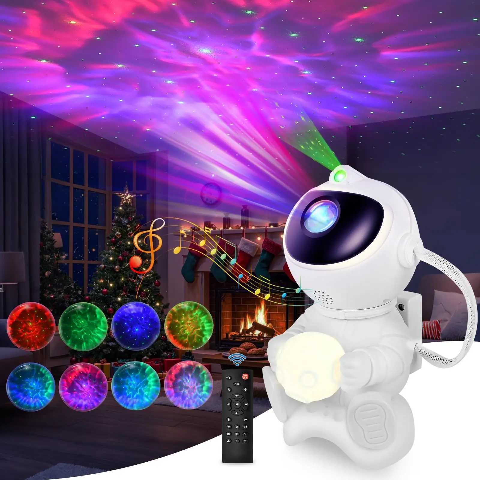 Astronaut LED Star Projector Night Light Galaxy Projectors Bluetooth Speaker for Bedroom Room Decor Kids Gift Starry Sky Lamp C250912