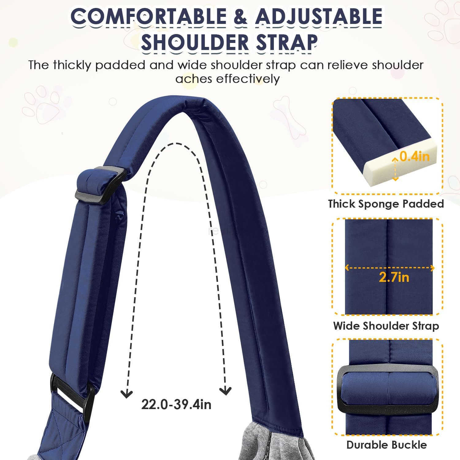 Dog Carrier Sling Puppy Carrier with Window and Storage Pocket Fits up to 12lbs Dog Sling with Thick Adjustable Shoulder Strap and Safety Leash Pet Ca