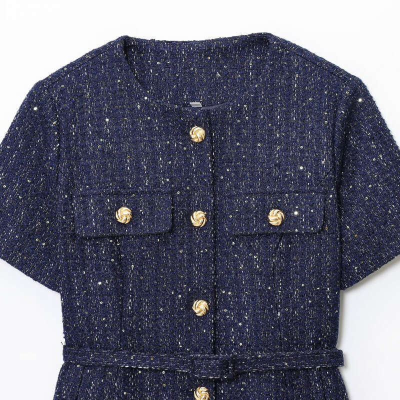 DHEssentials 2025 Summer New Women's Fashion Simple Versatile Little Chanel Style Short Sleeve Cardigan Jacket