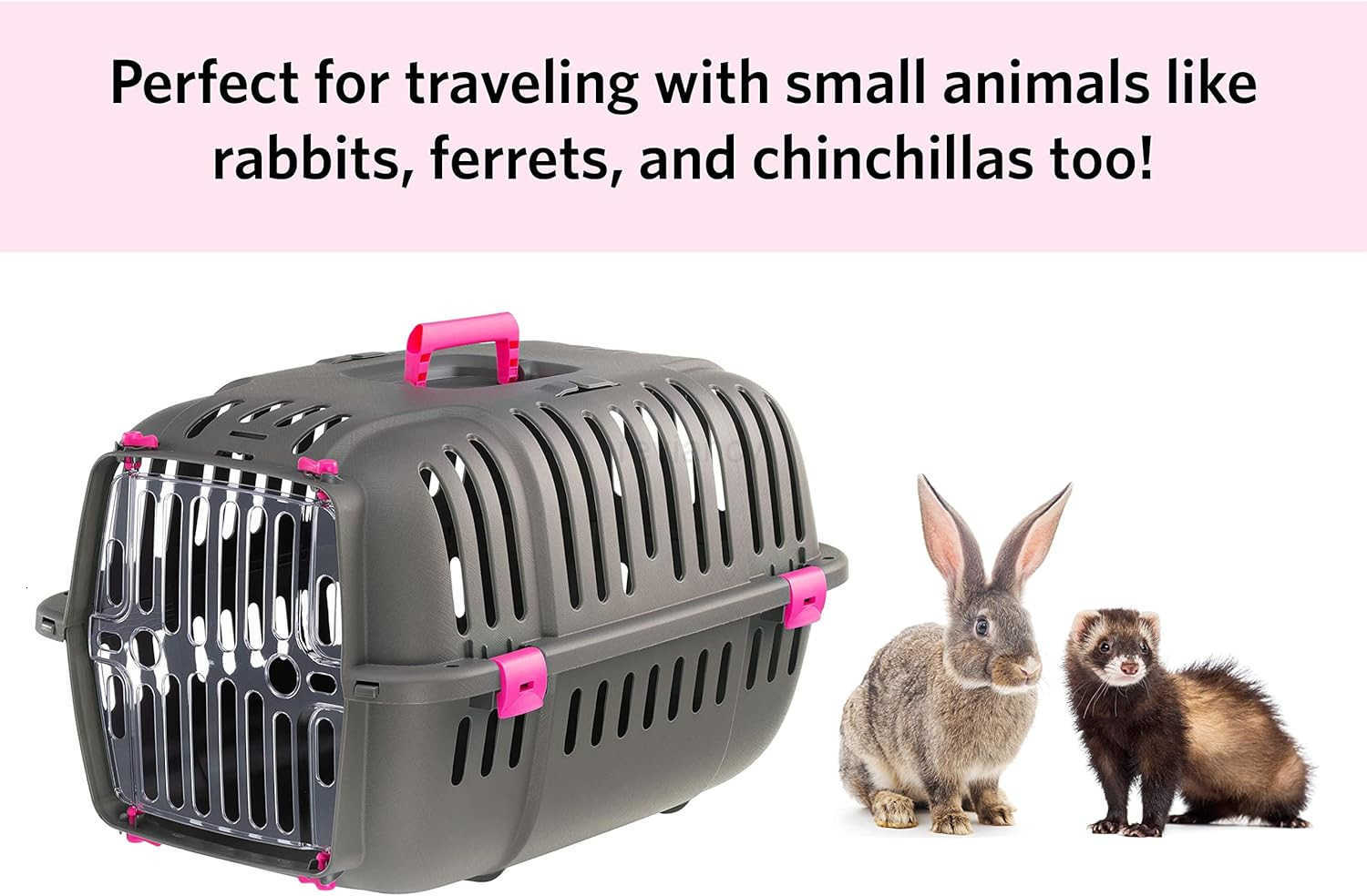 Jet Pet Carrier Value Dog Carrier Suitable for Toy Dog Breeds Small Cats Assembled Dimensions are 1851L x 126W x 1142H inches GrayW250912