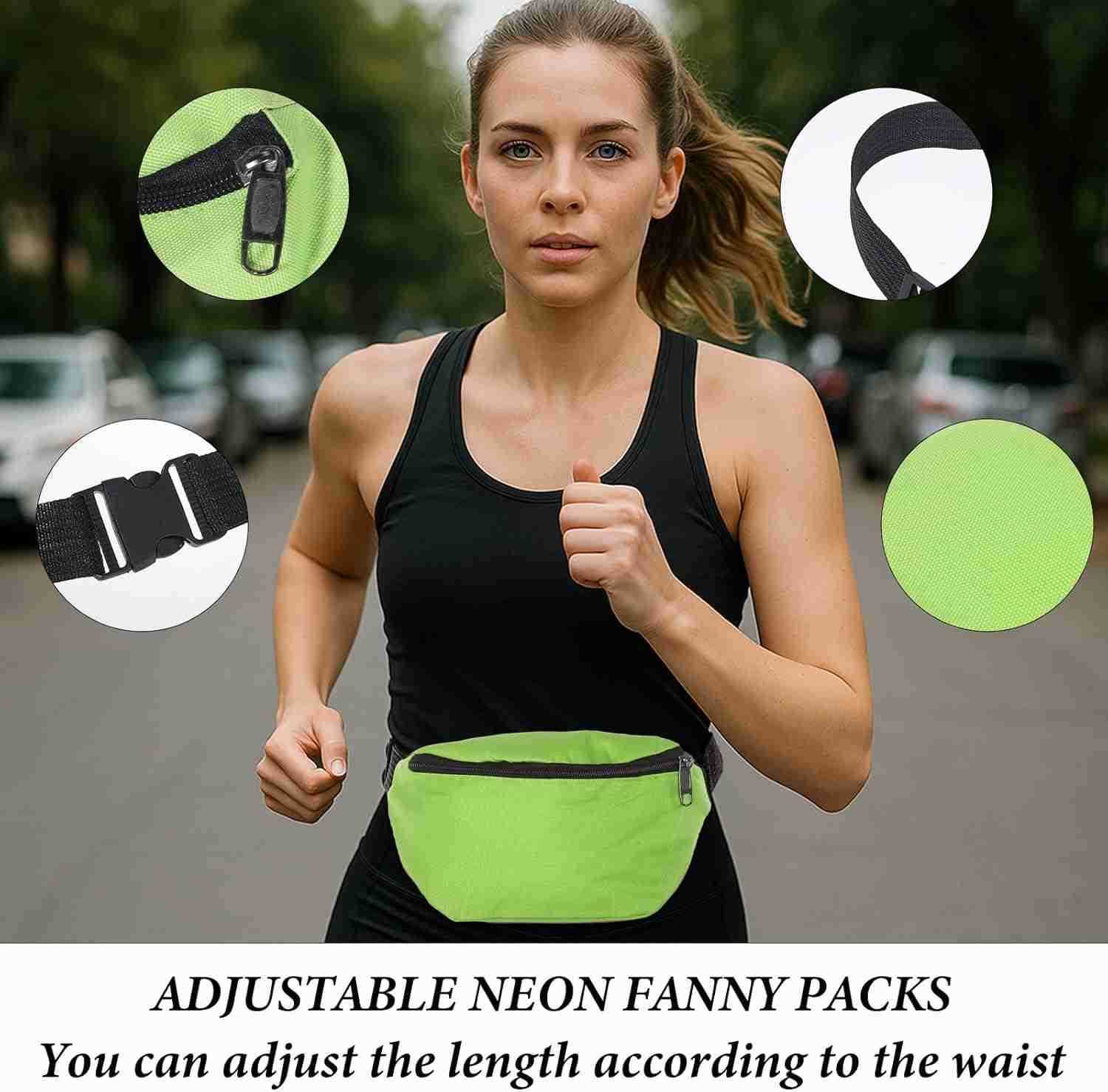 Retro 80s 90s Fanny Pack 2 Pcs Party Waist Bags Lightweight Vintage Rave Accessories with Adjustable Belt for Traveling Running Cycling Workout Rave P