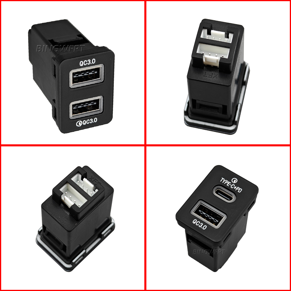 For Toyota New Style Quick Charger QC3.0&PD And 2QC3.0 Interface Socket Charging Socket Power Adapter
