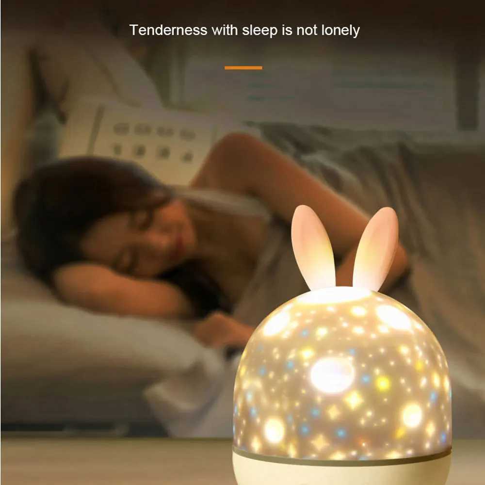 Rabbit Fairy Projection Light Night Light Multiscene Starry Light Festive Party Atmosphere Light Lovely Gift C251122