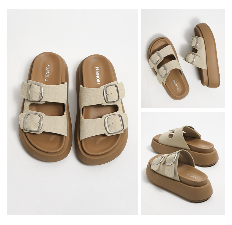 free shipping designer sandals Thick soled casual soft soled sandals worn as a single line beach slipper