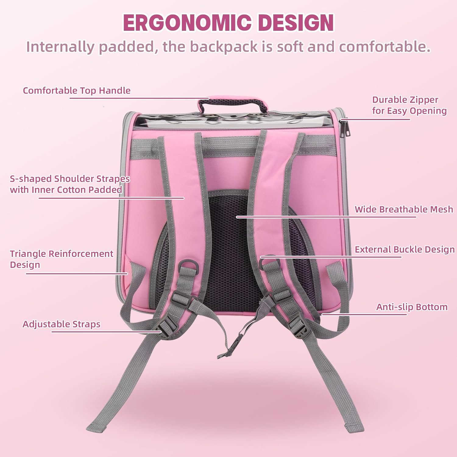 Backpack CAT Backpack Carrier with Breathable Holes Portable Pet Travel Carrier for MediumSmall CATs and Dogs Airline Approved Ideal for Outdoor Picni