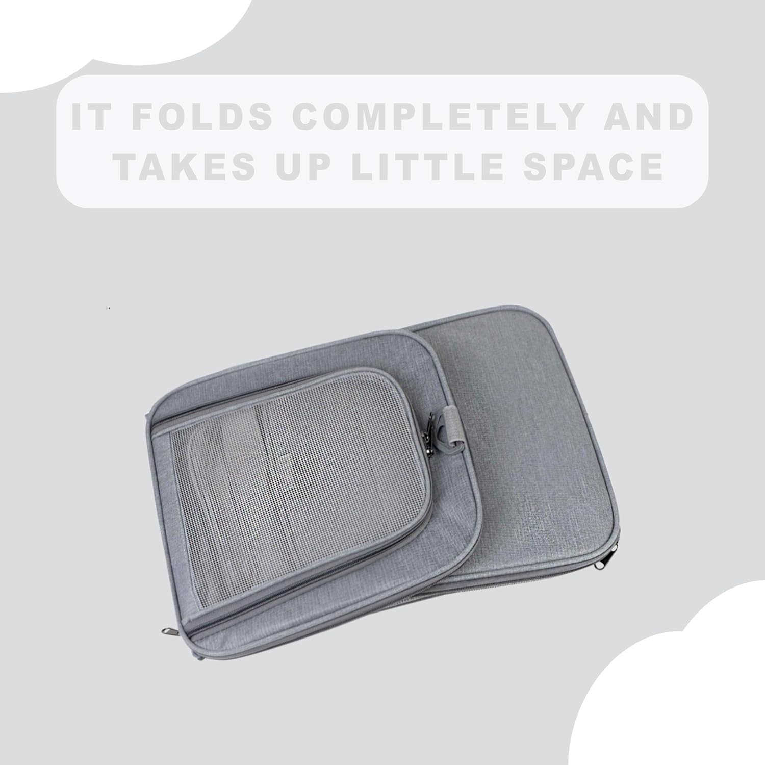 Airline Approved Soft Sided Pet Carrier for Small and Medium Dogs Cats and Puppies Up to 15 lbs Collapsible Portable Travel Bag for Dogs Cats GreyW250