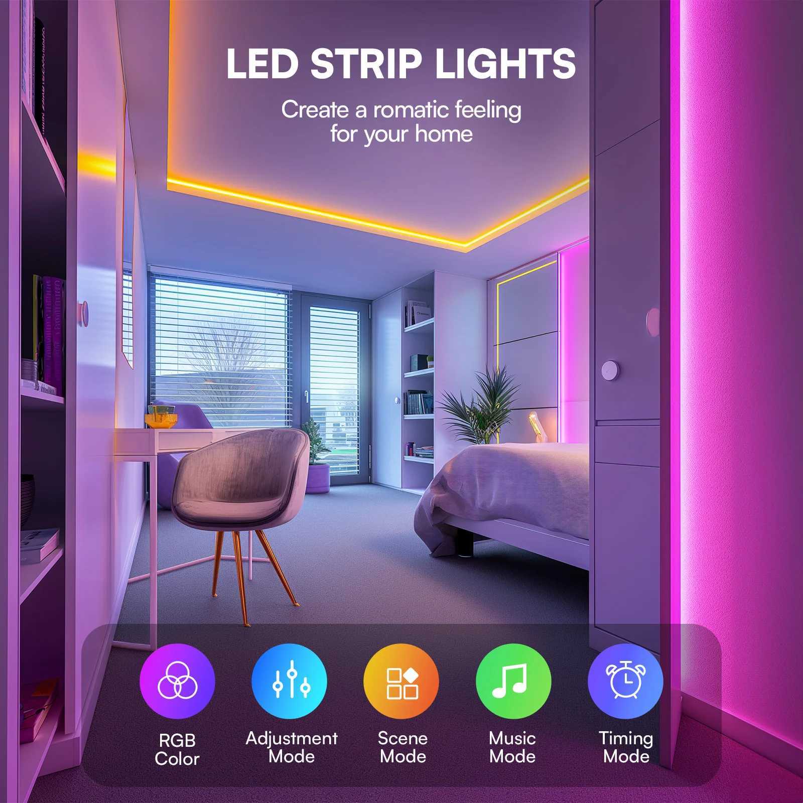 260200130100 feet 80604030 meter LED light bar smart light bar with app control remote RGB LED bedroom home decorative C250912