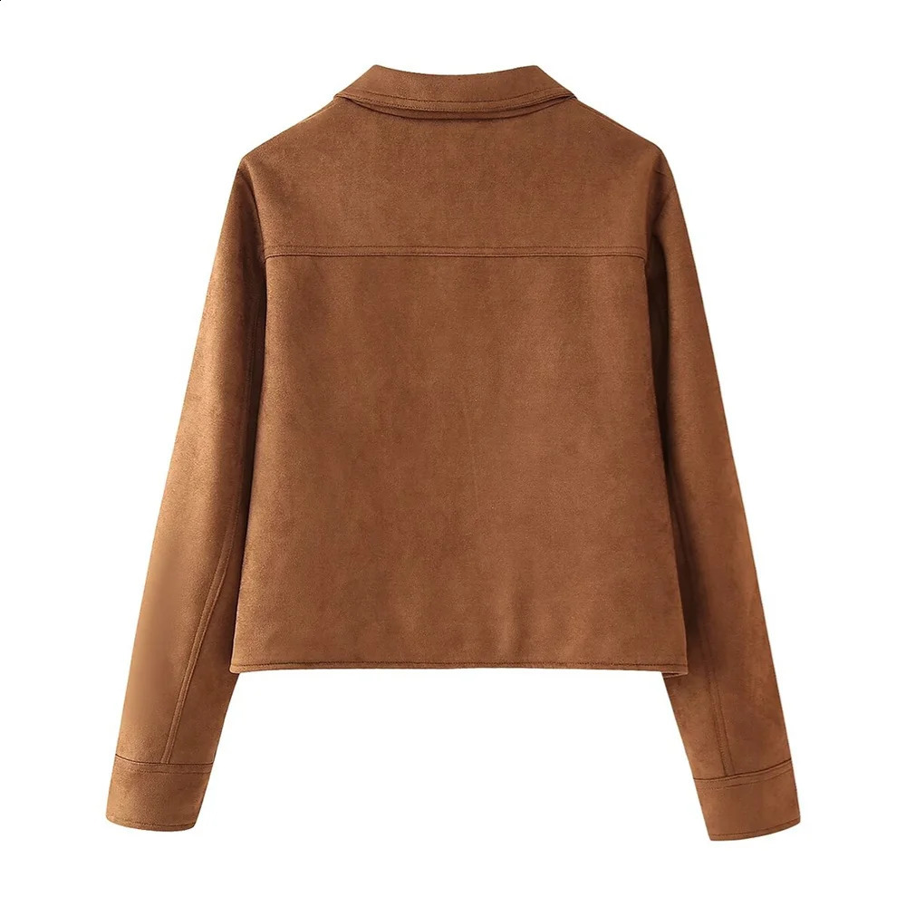 RARF Autumn Womens European and American Style Fashion Niche Button Decoration Suede Jacket Coat 250815