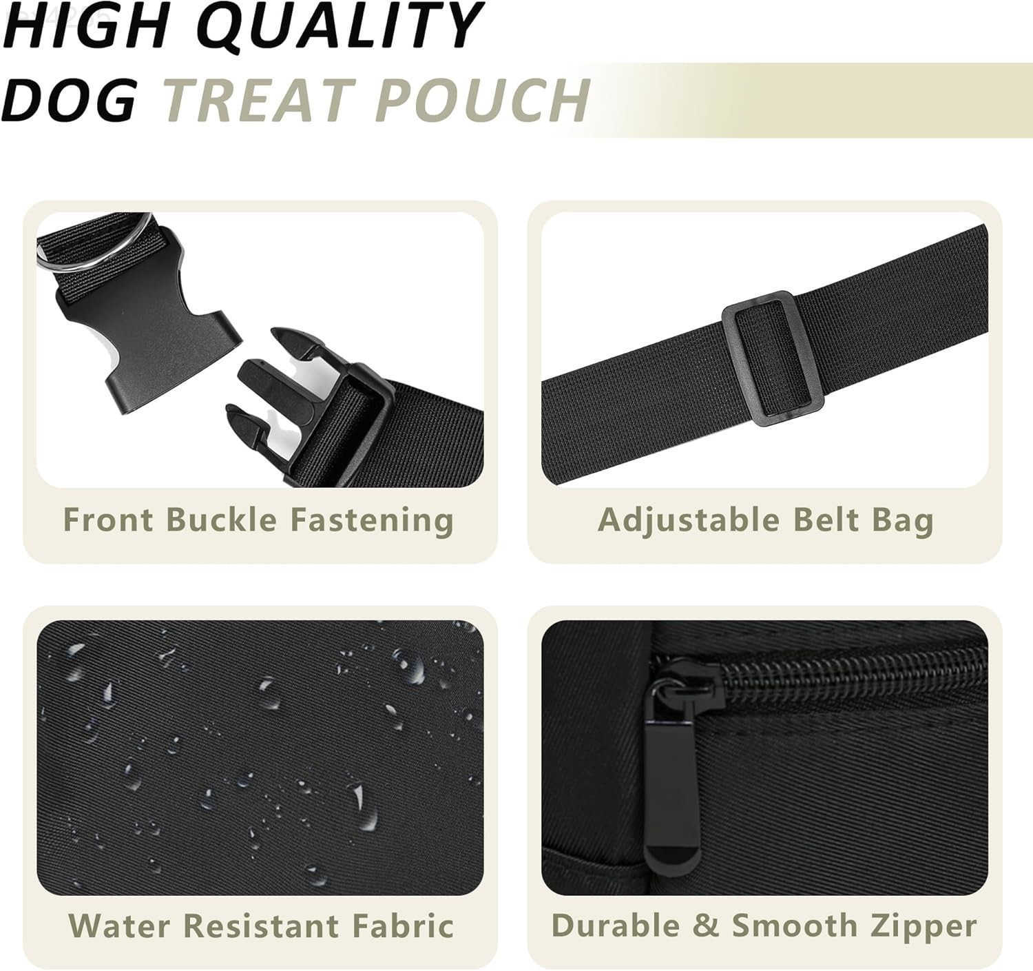 Dog Treat Pouches for Pet Training Treat Bag Dog Walking Fanny Pack with Carabiner Builtin Poop Bag Dispenser Reuse Dog Poop Holder Puppy Pet Treat Wa