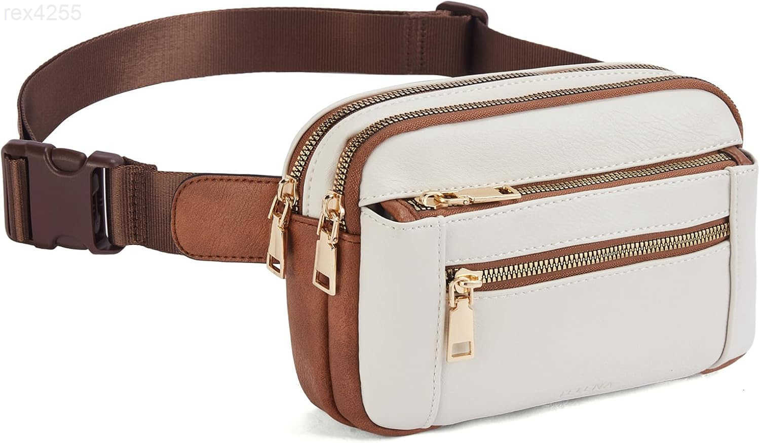 Fanny Packs for Women Cross Body Leather Belt Bag Fashionable with Adjustable Strap Beige BrownW250912
