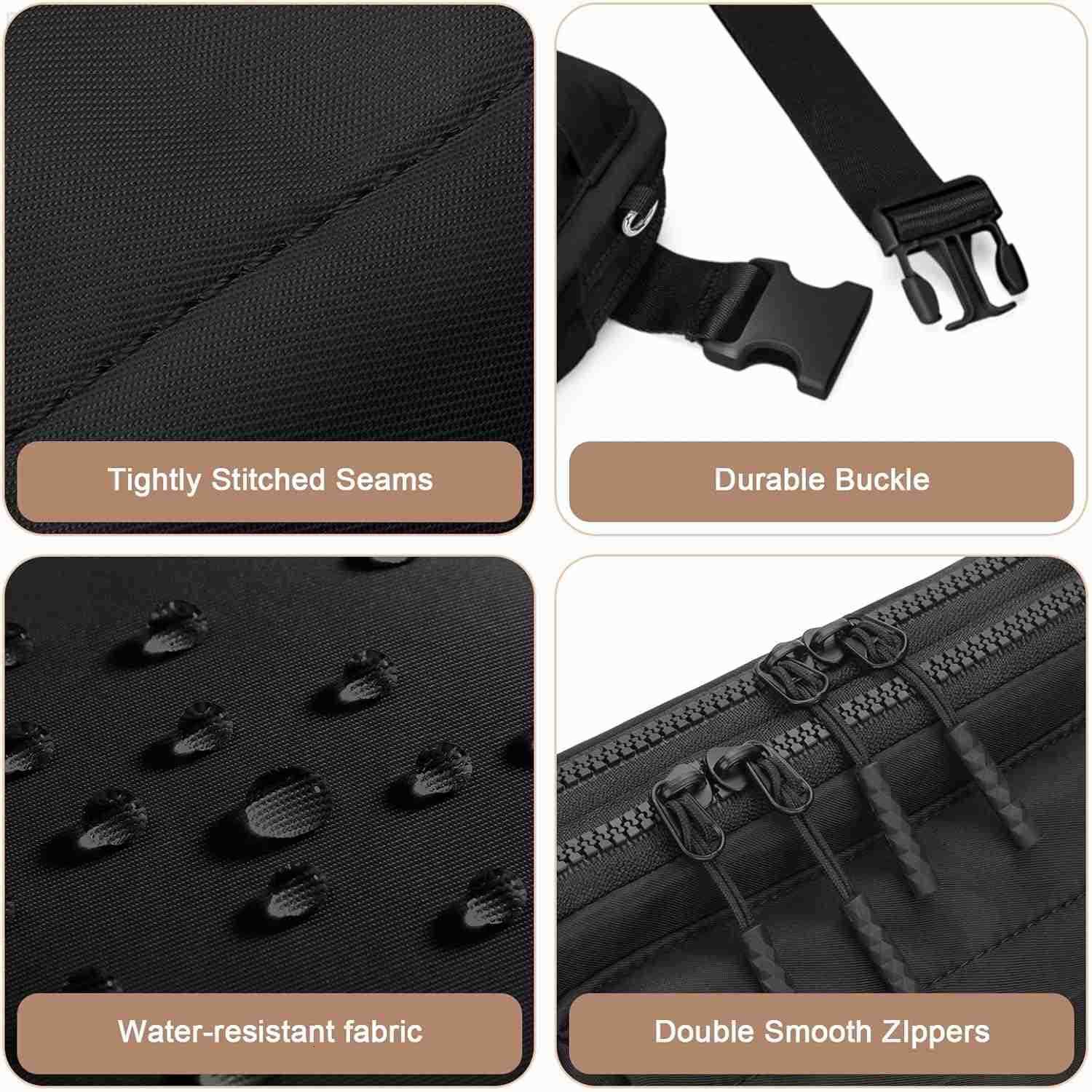 Fanny Packs for Women MenBelt Bag with 3 Zipper PocketsWaterresistant Crossbody BagFashion Waist Packs with Adjustable Long Strap for WorkoutRunningYo