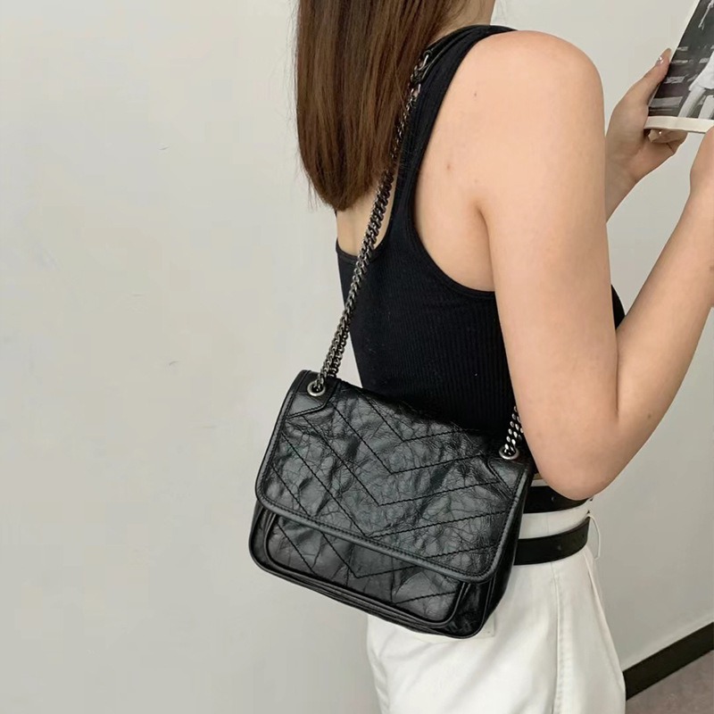 Women Patent Leather Crossbody Bag Adjustable Chain Shoulder Bag Fashion Hobo Purse Tote bag