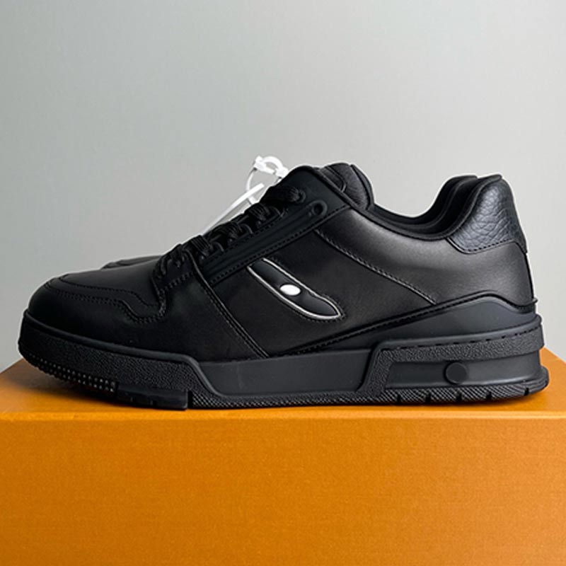 Fashion designer sports shoes retro black mens trainer sports shoes anti slip rubber sole breathable calf leather upper men casual shoes top quality designer shoe